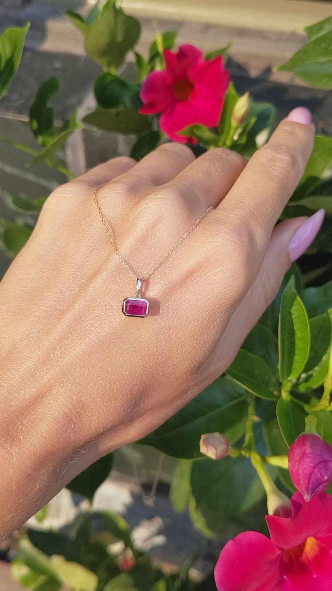 0.72 Ct. Ruby Bezel Pendant, 14K Yellow Gold Size Video