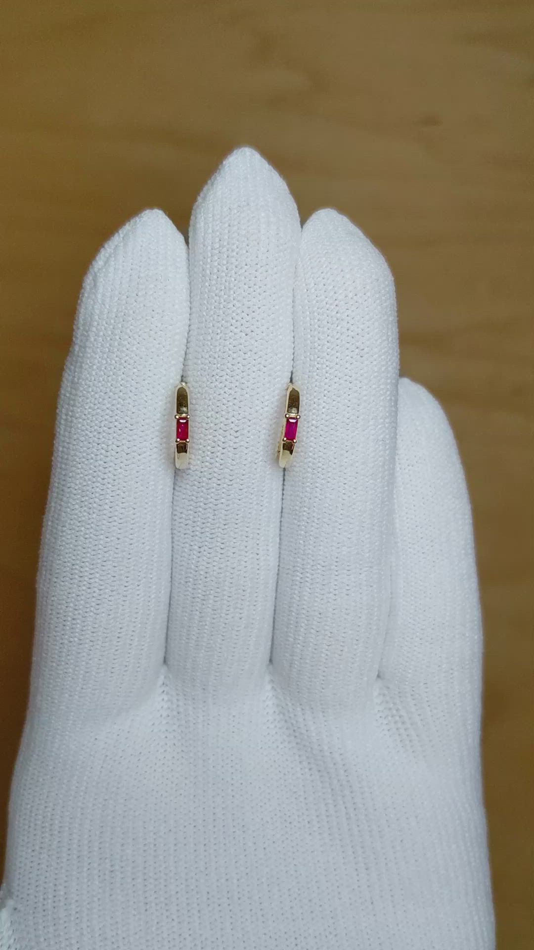 0.13 Ct.Tw. Ruby Halo Earrings, 14K Yellow Gold Size Video