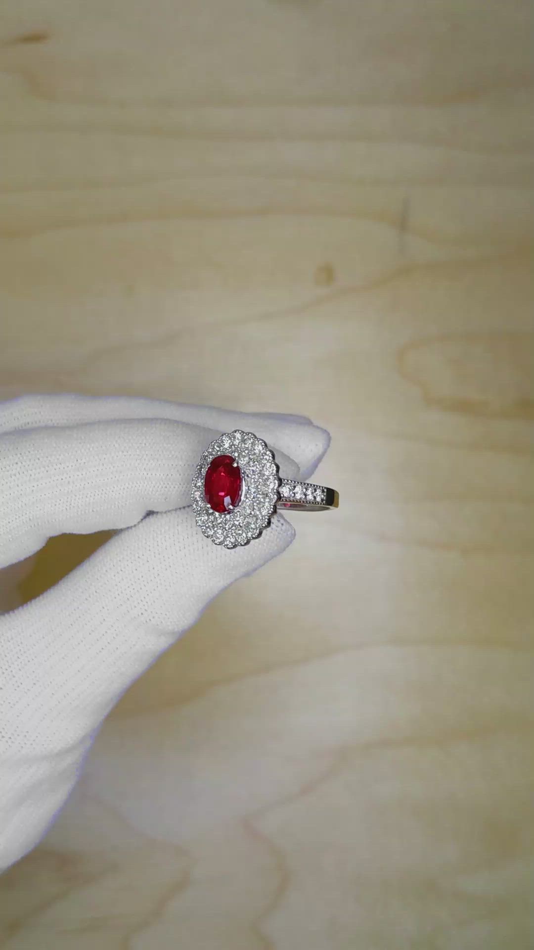 2.02 Ct. Ruby Natural Diamond Pave Ring, Platinum 950 Size Video