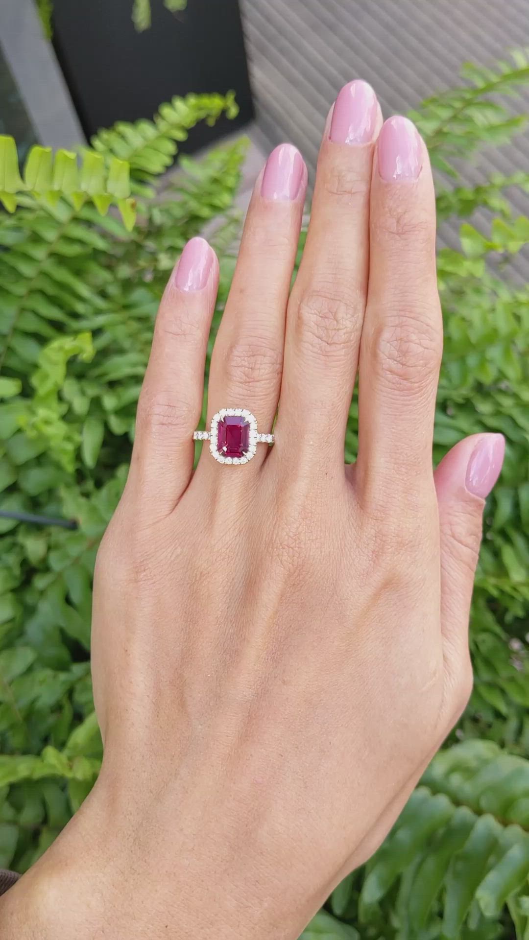 1.69 Ct. Ruby Natural Diamond Pave Ring, 18K Yellow Gold Size Video