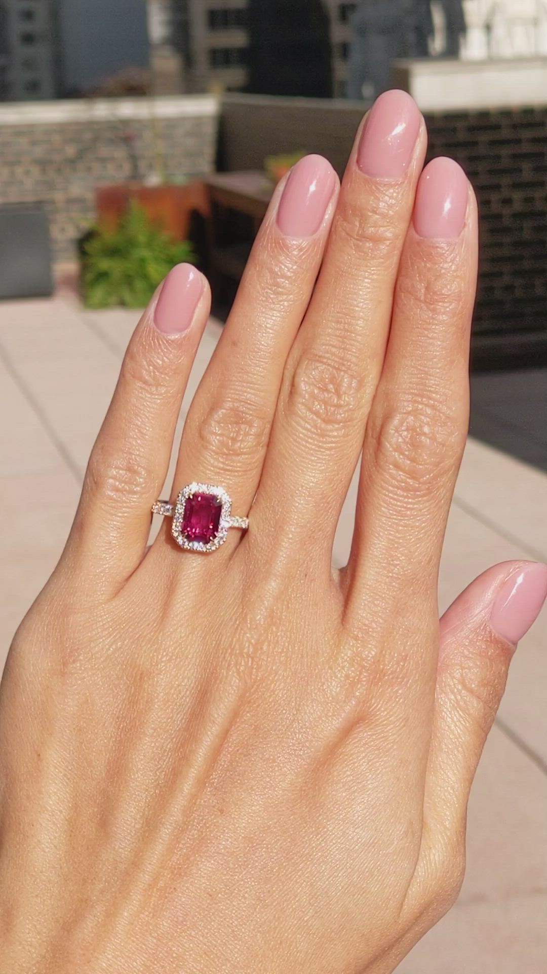 1.69 Ct. Ruby Natural Diamond Pave Ring, 18K Yellow Gold Size Video