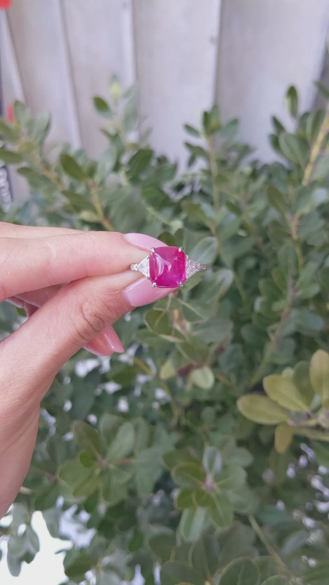 8.75 Ct. Purplish Red Ruby and Natural Diamond Antique Style Ring, Platinum 950 Size Video