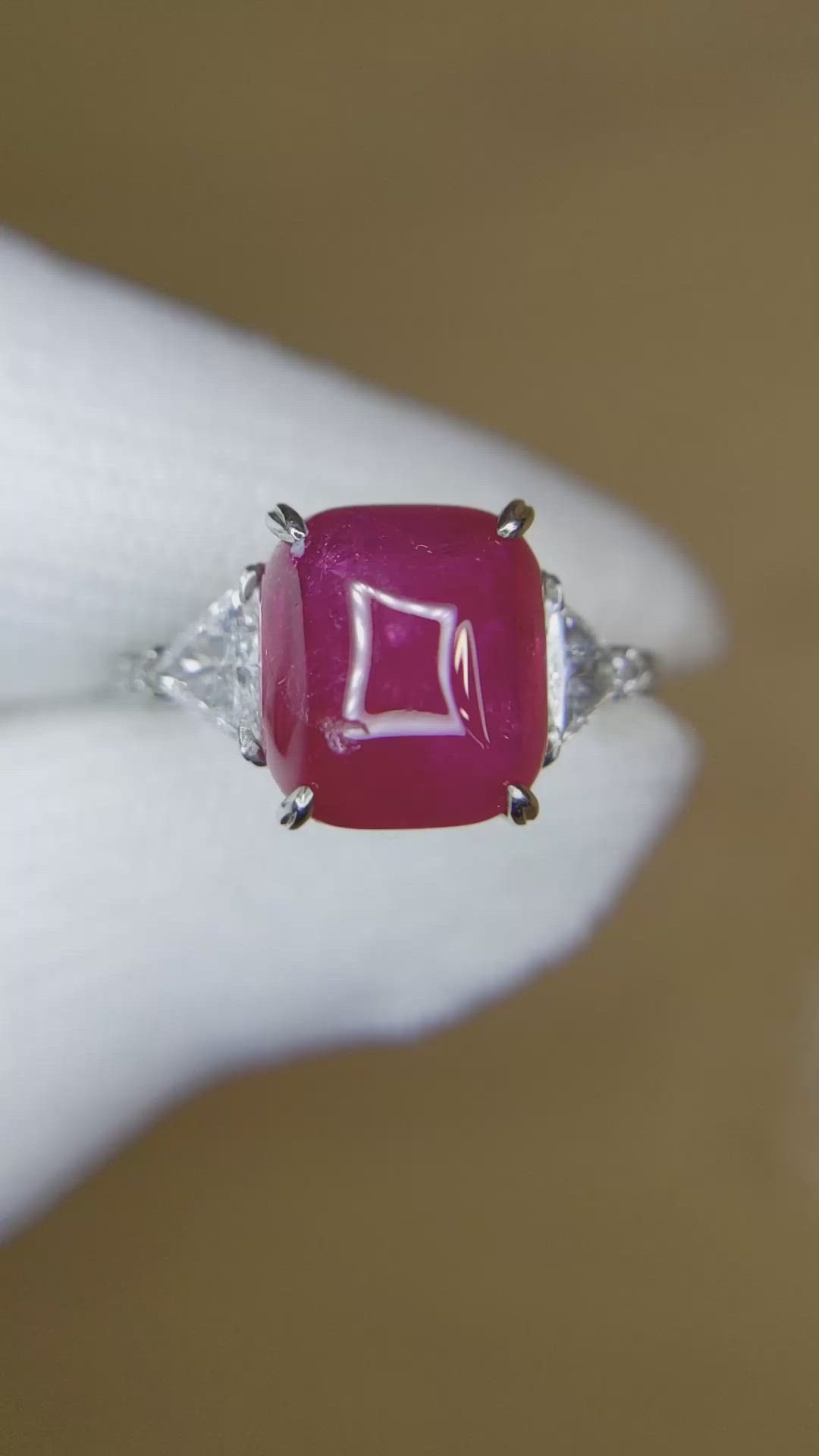 8.75 Ct. Purplish Red Ruby and Natural Diamond Antique Style Ring, Platinum 950 Size Video