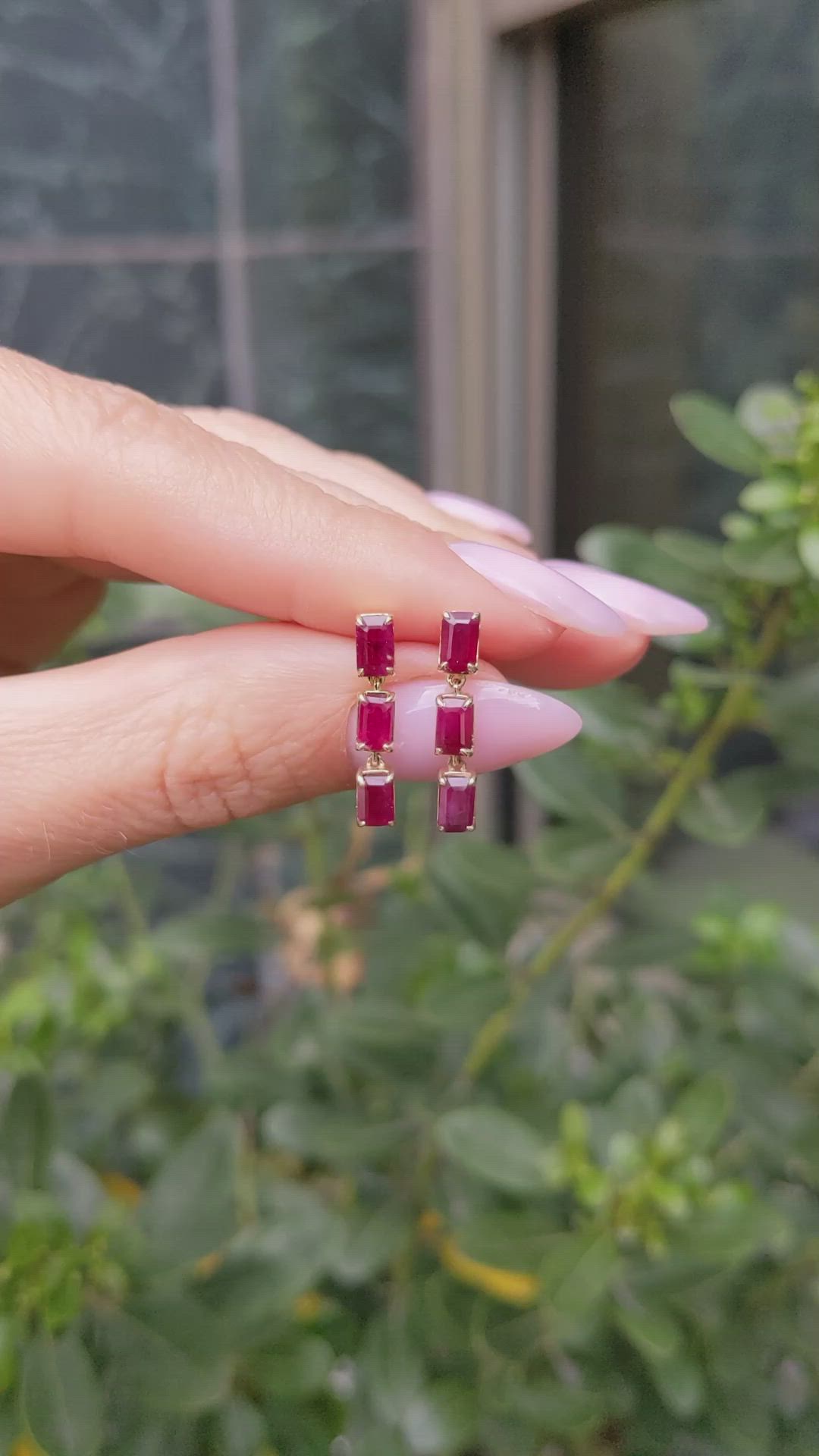 2.13&nbsp;Ct.Tw.Total Carat Weight Ruby Drops Earrings, 14K Yellow Gold Size Video