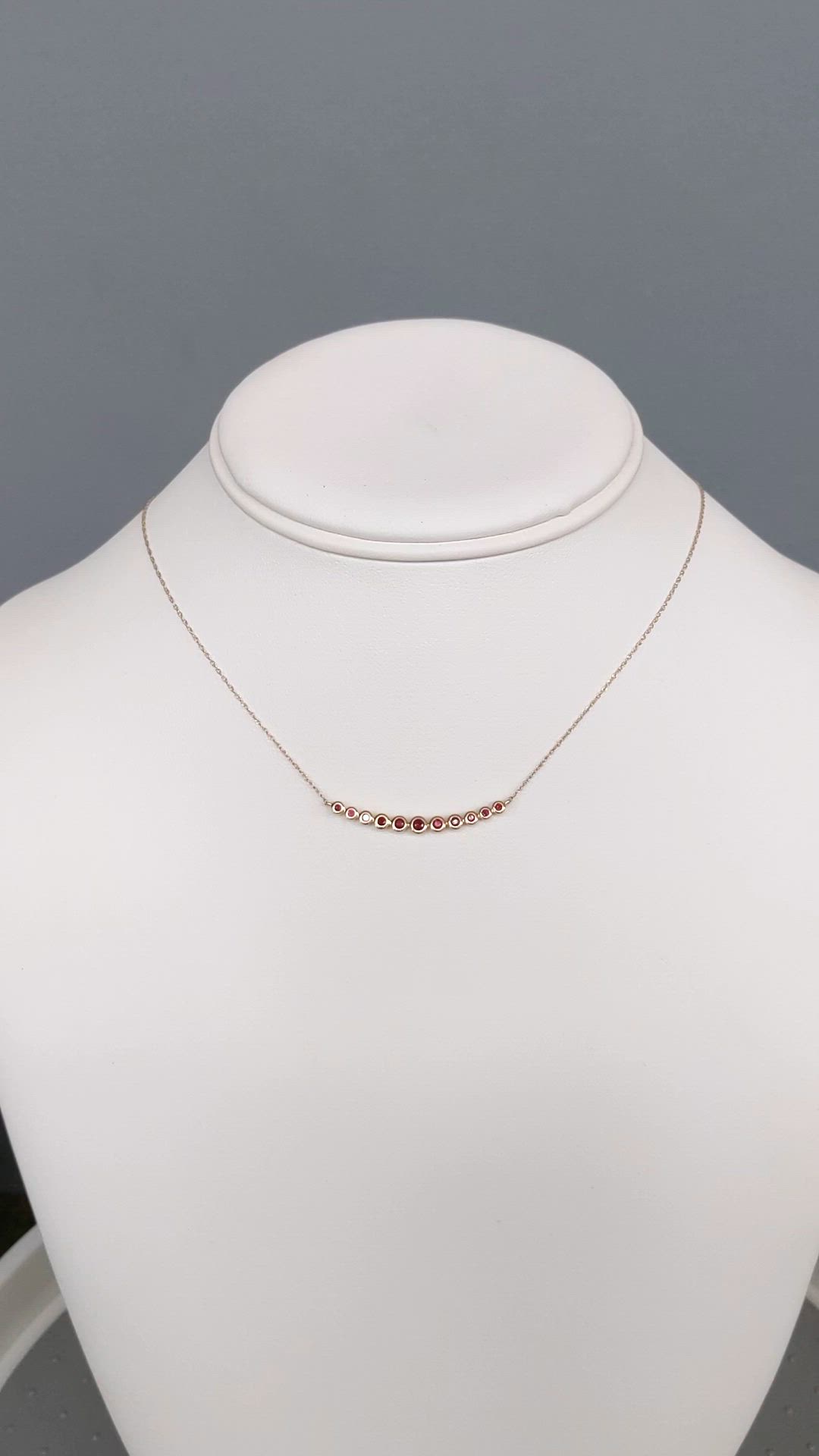 0.30 Ct. Ruby Bezel Necklace, 14K Yellow Gold Size Video
