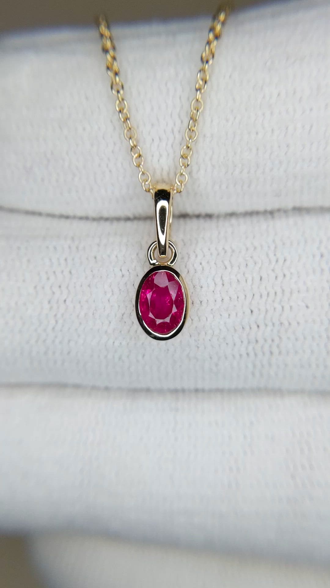 0.50 Ct. Ruby Bezel Pendant, 14K Yellow Gold Size Video