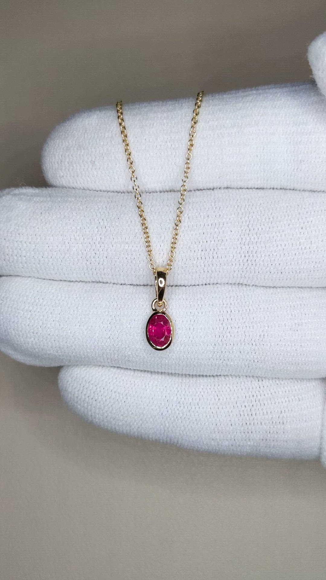 0.50 Ct. Ruby Bezel Pendant, 14K Yellow Gold Size Video
