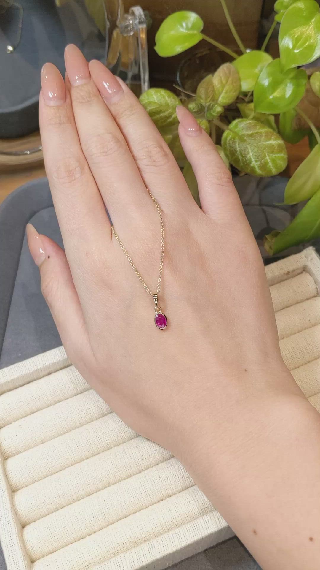 0.50 Ct. Ruby Bezel Pendant, 14K Yellow Gold Size Video