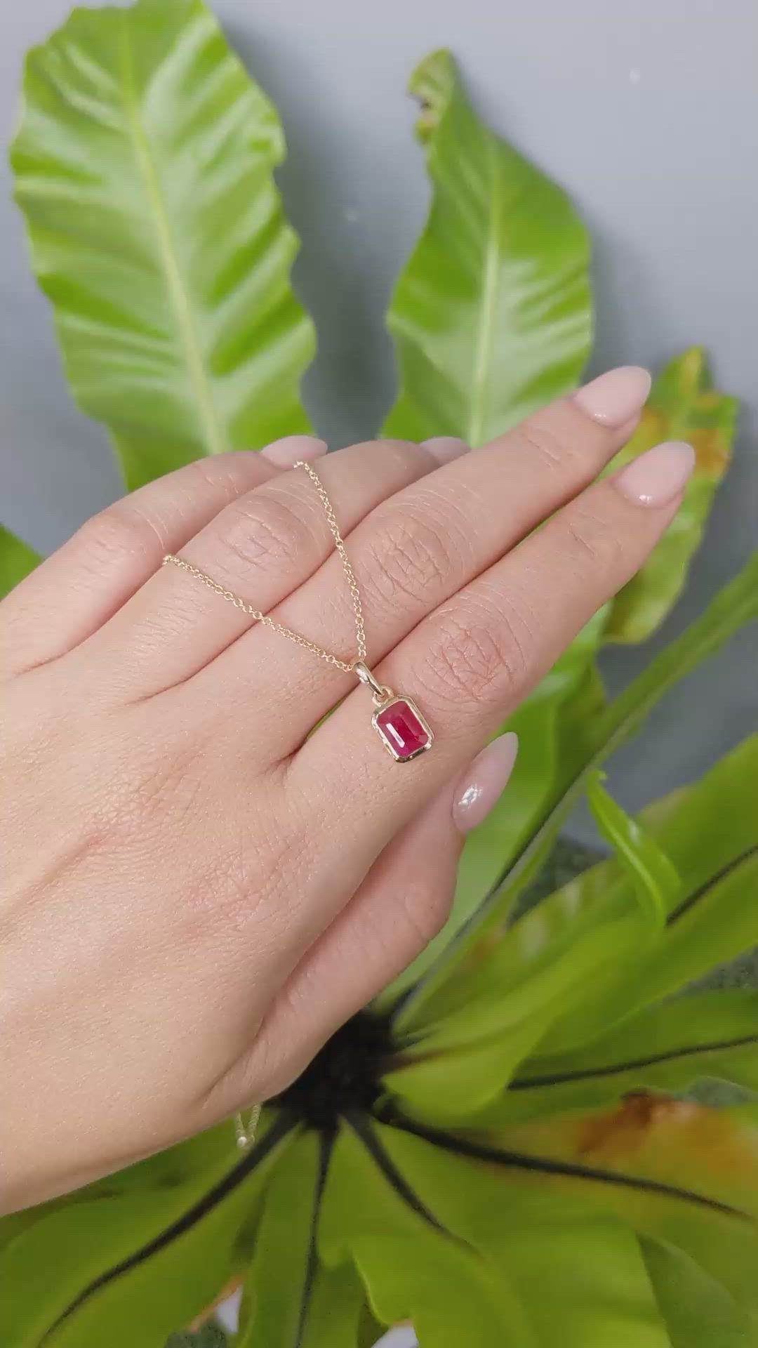 1.26 Ct. Pinkish Red Ruby Bezel Pendant, 14K Yellow Gold Size Video