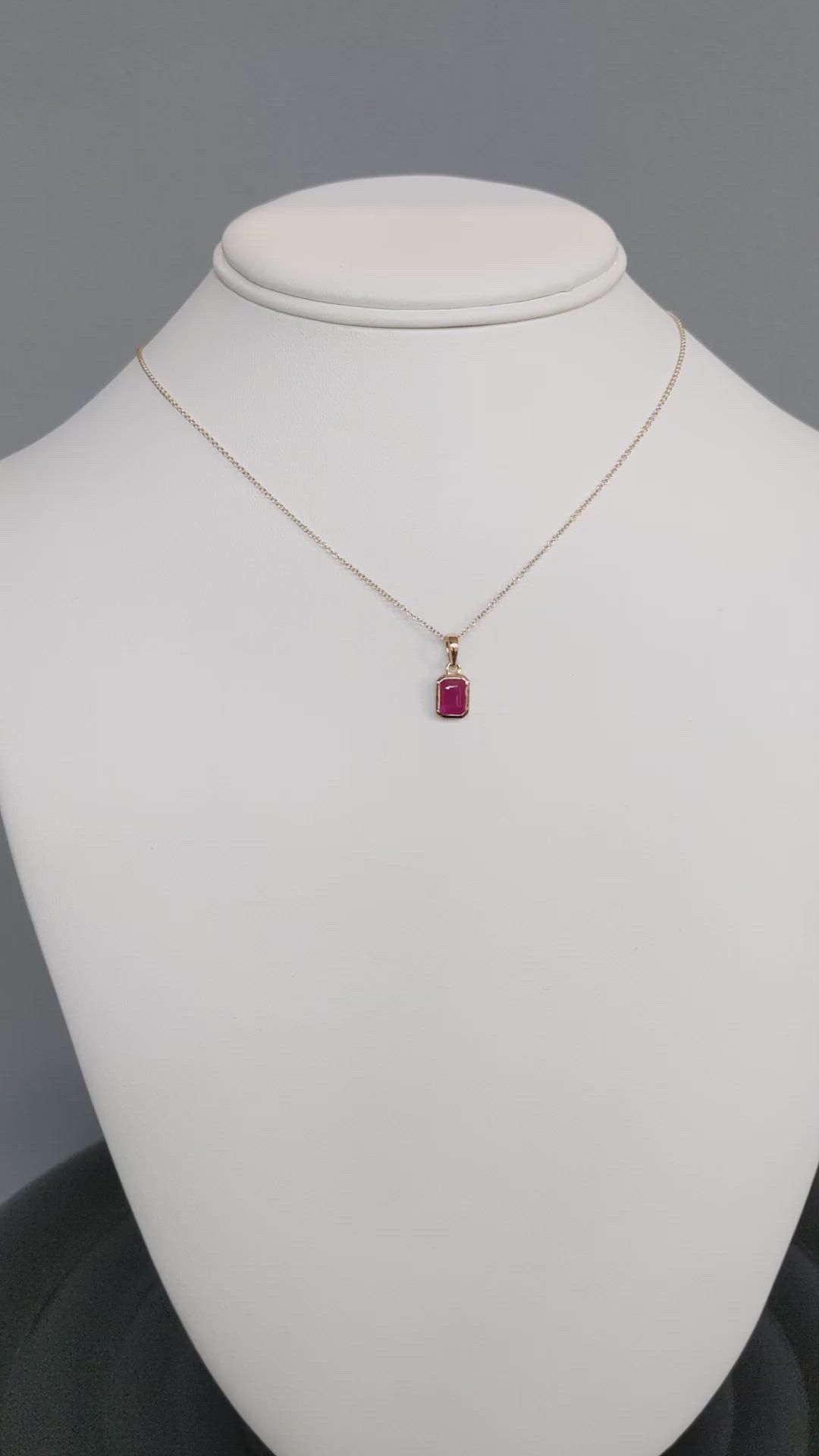 1.26 Ct. Pinkish Red Ruby Bezel Pendant, 14K Yellow Gold Size Video