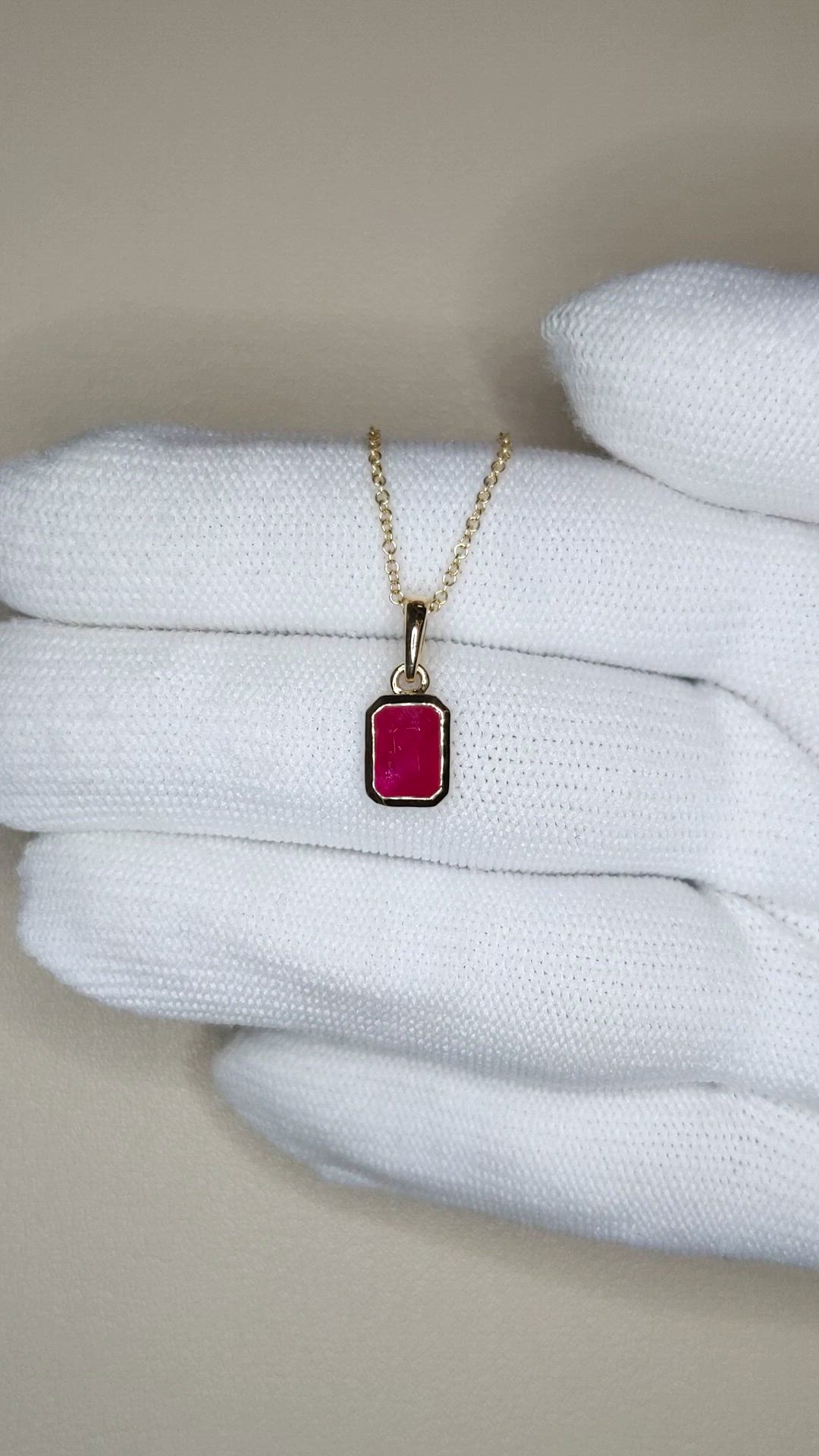 1.26 Ct. Pinkish Red Ruby Bezel Pendant, 14K Yellow Gold Size Video