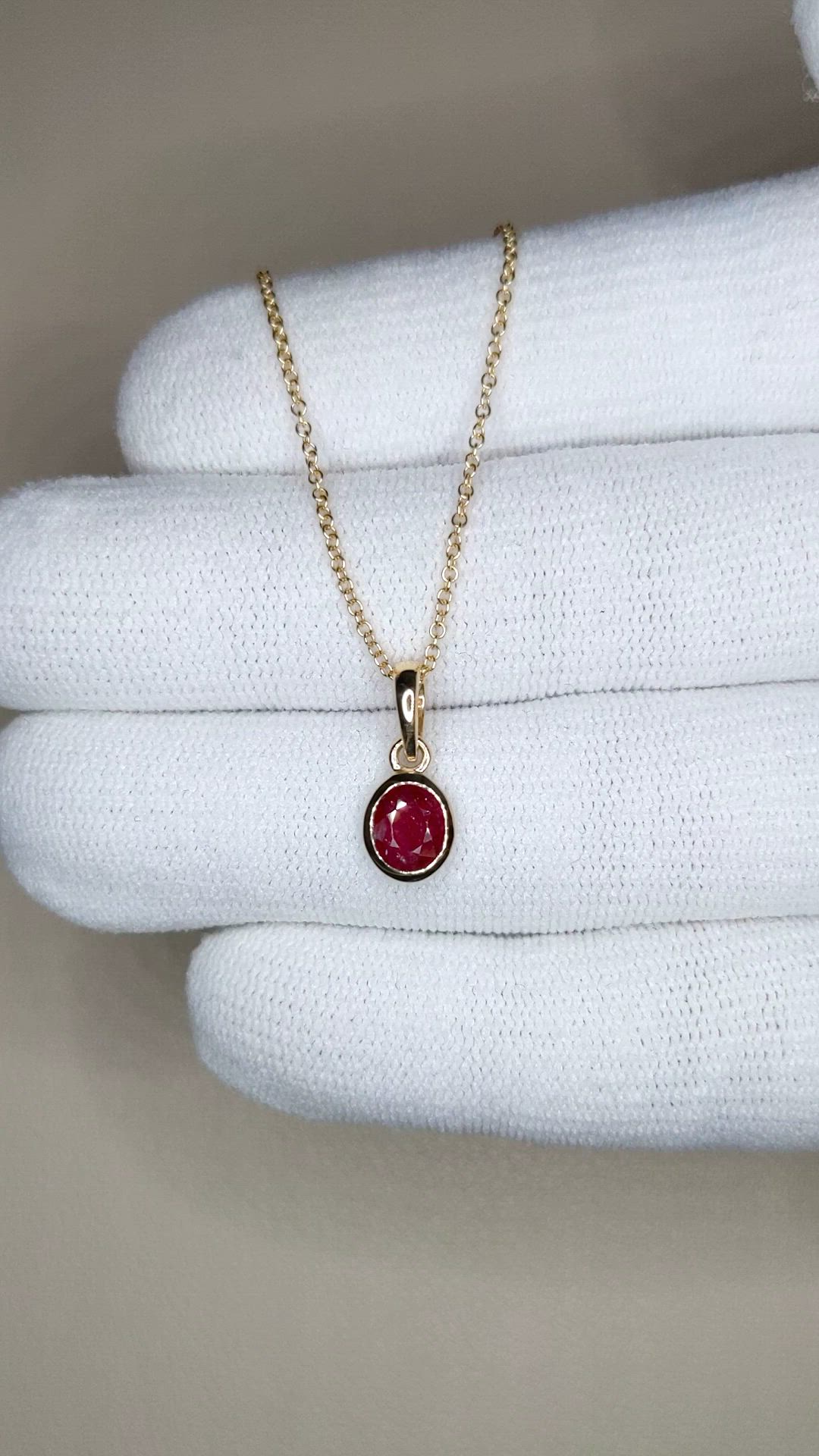 0.61 Ct. Ruby Bezel Pendant, 14K Yellow Gold Size Video