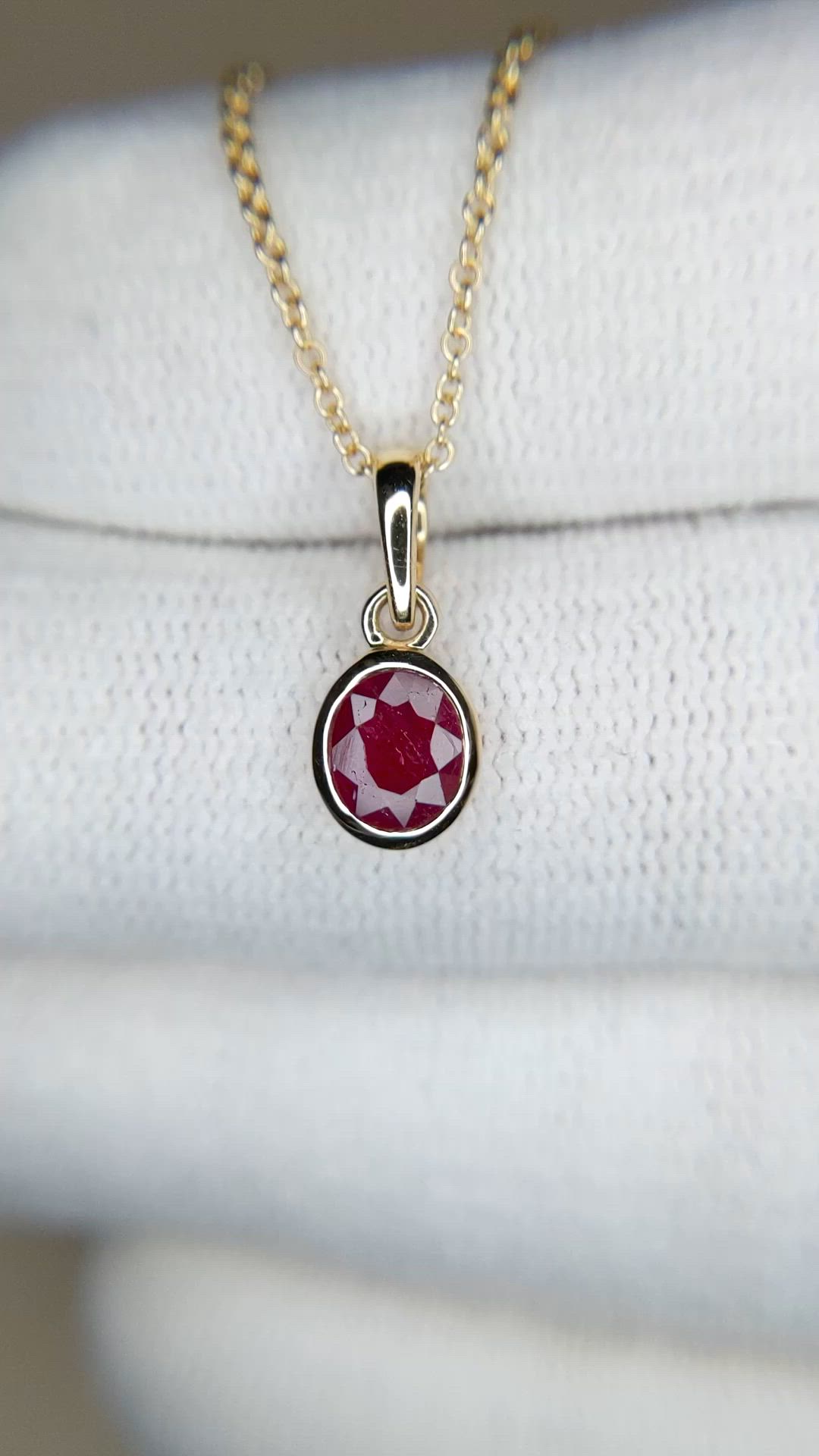0.61 Ct. Ruby Bezel Pendant, 14K Yellow Gold Size Video