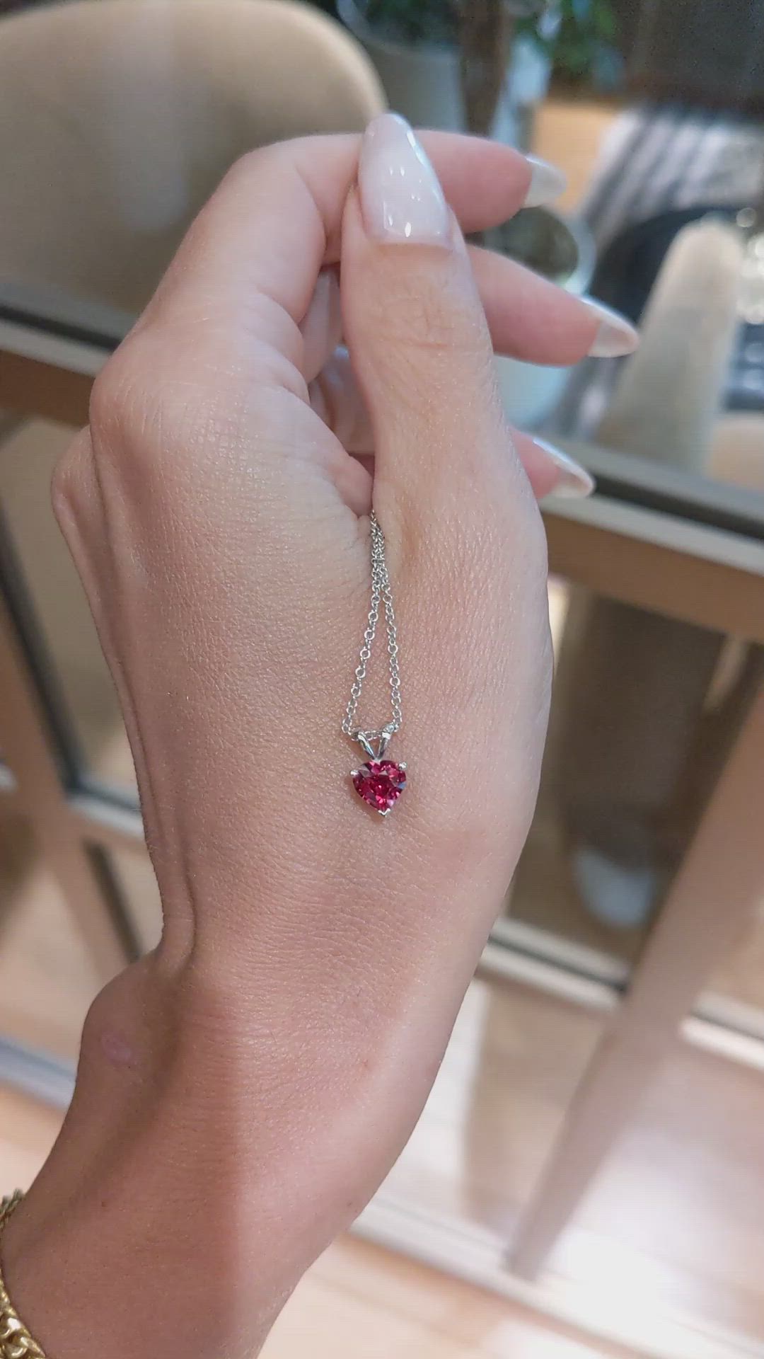 0.76 Ct. Ruby Solitaire Pendant, Platinum 950 Size Video
