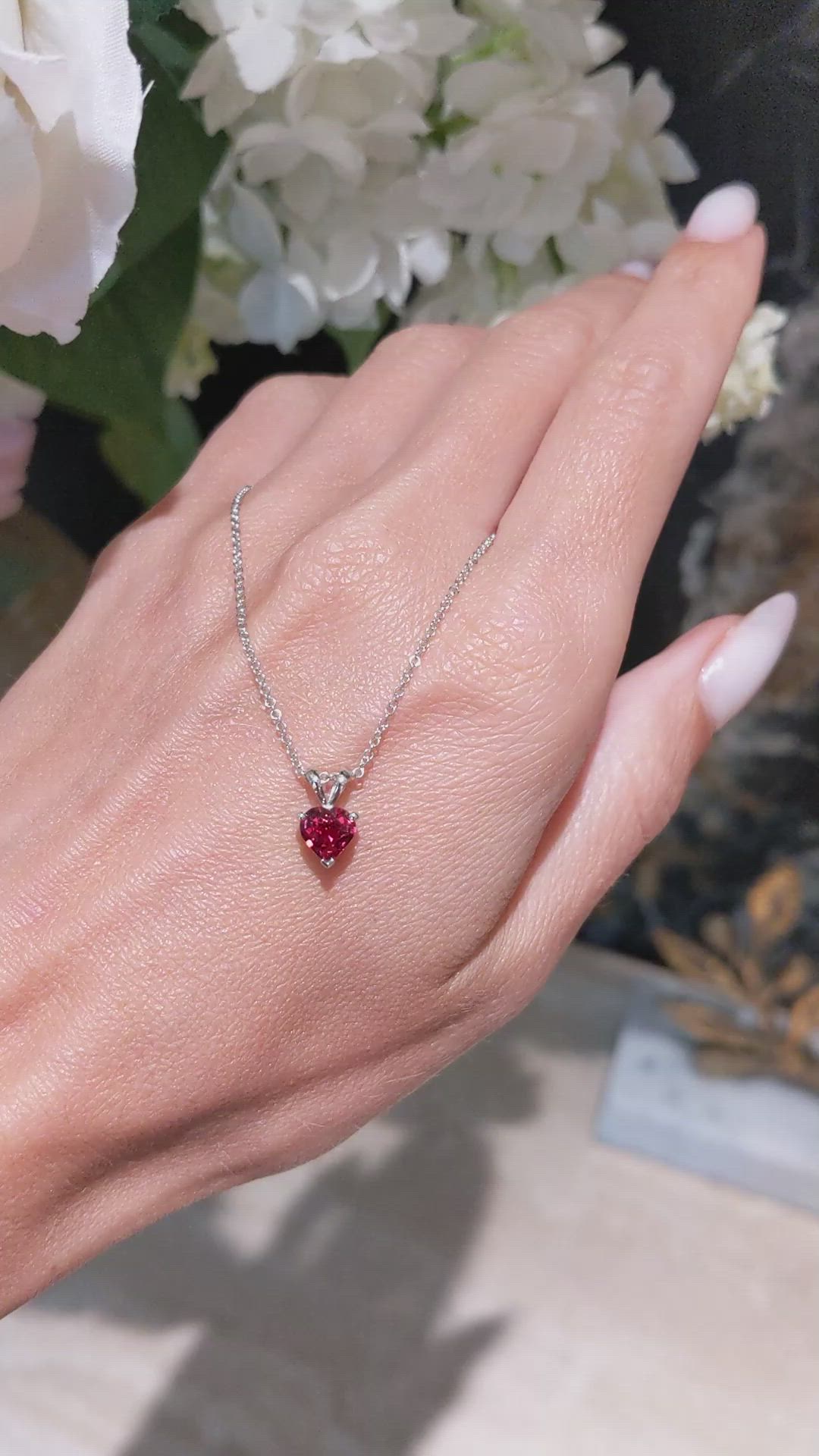 0.76 Ct. Ruby Solitaire Pendant, Platinum 950 Size Video