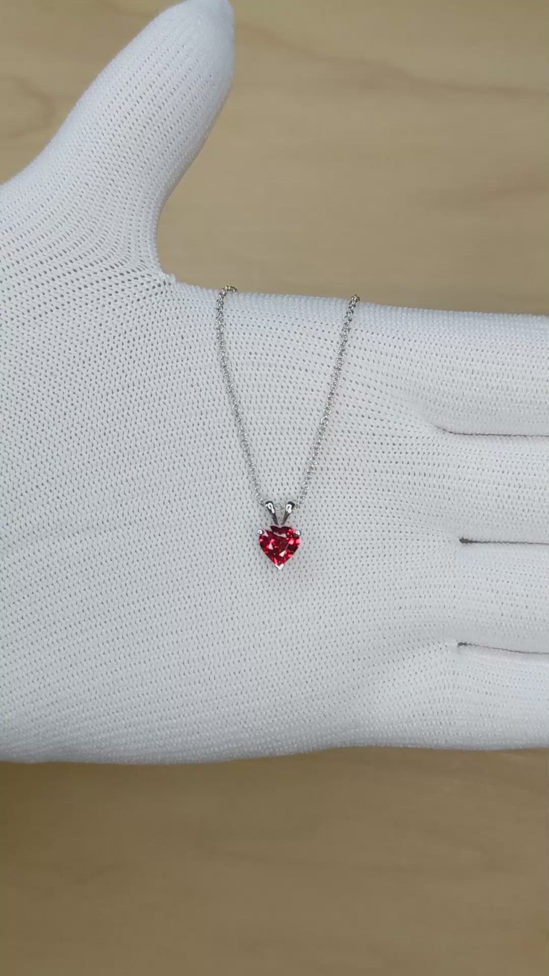 0.76 Ct. Ruby Solitaire Pendant, Platinum 950 Size Video