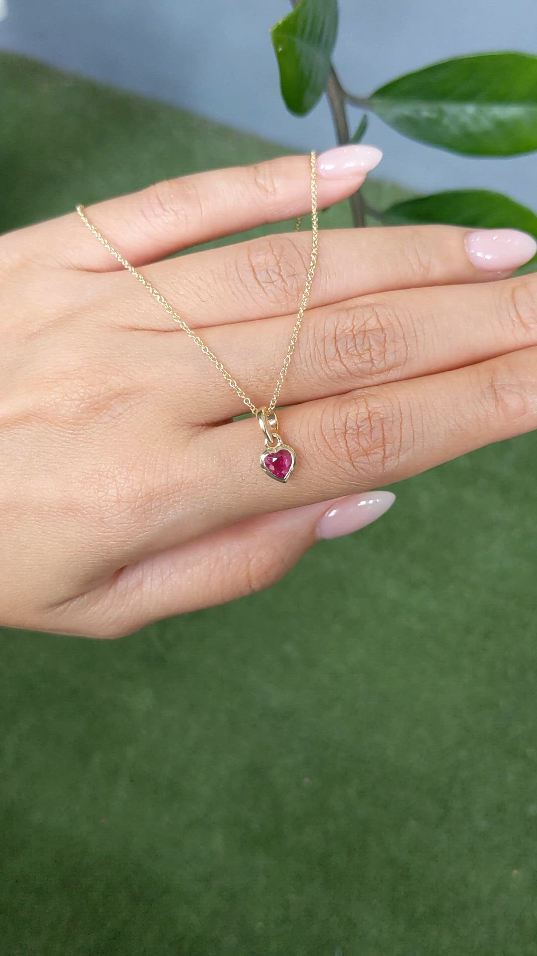 0.56 Ct. Ruby Bezel Pendant, 14K Yellow Gold Size Video