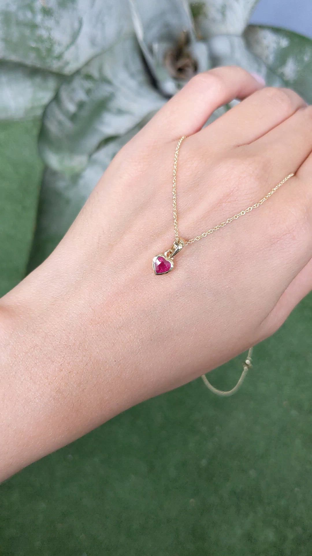 0.56 Ct. Ruby Bezel Pendant, 14K Yellow Gold Size Video