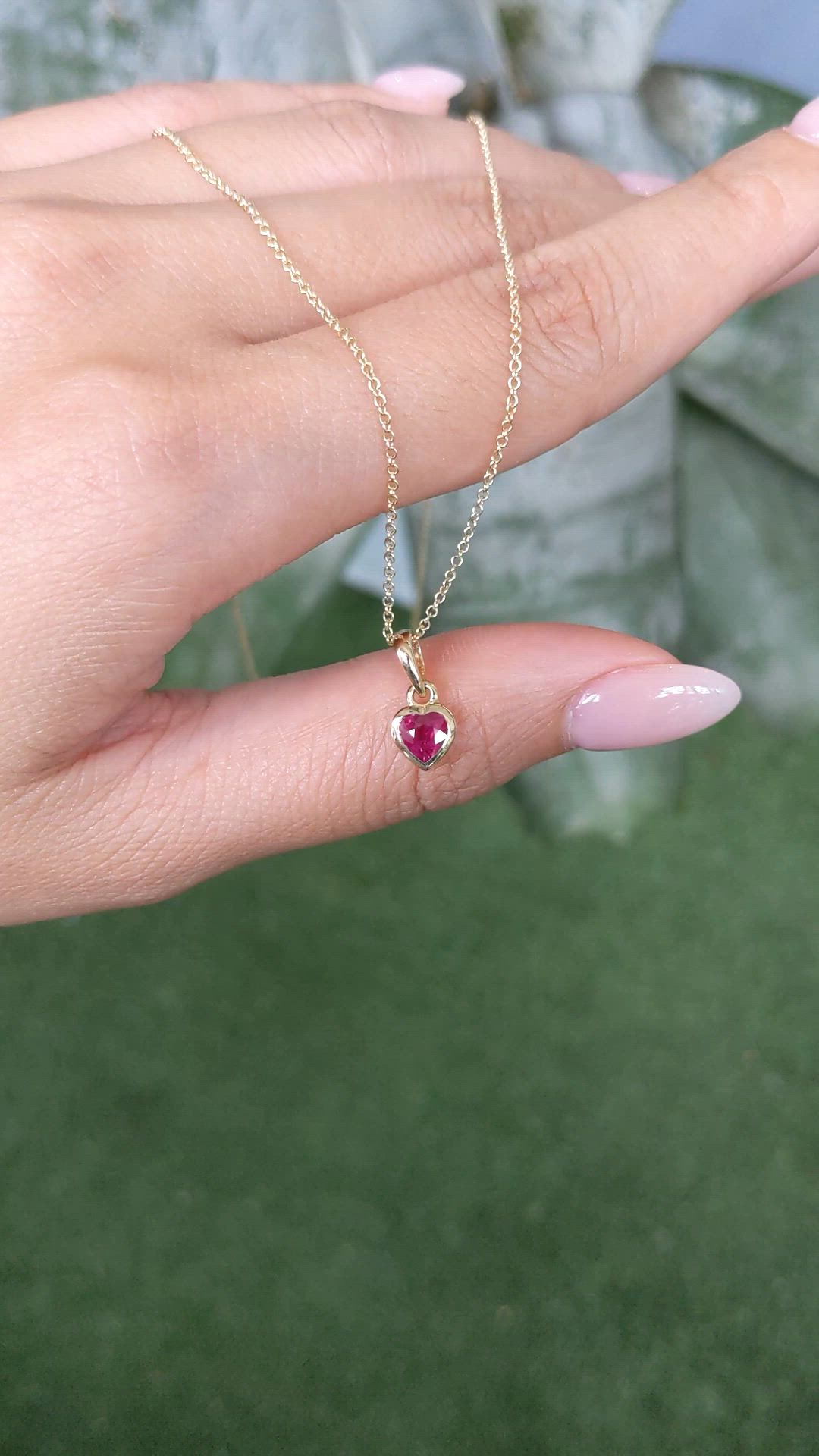 0.56 Ct. Ruby Bezel Pendant, 14K Yellow Gold Size Video