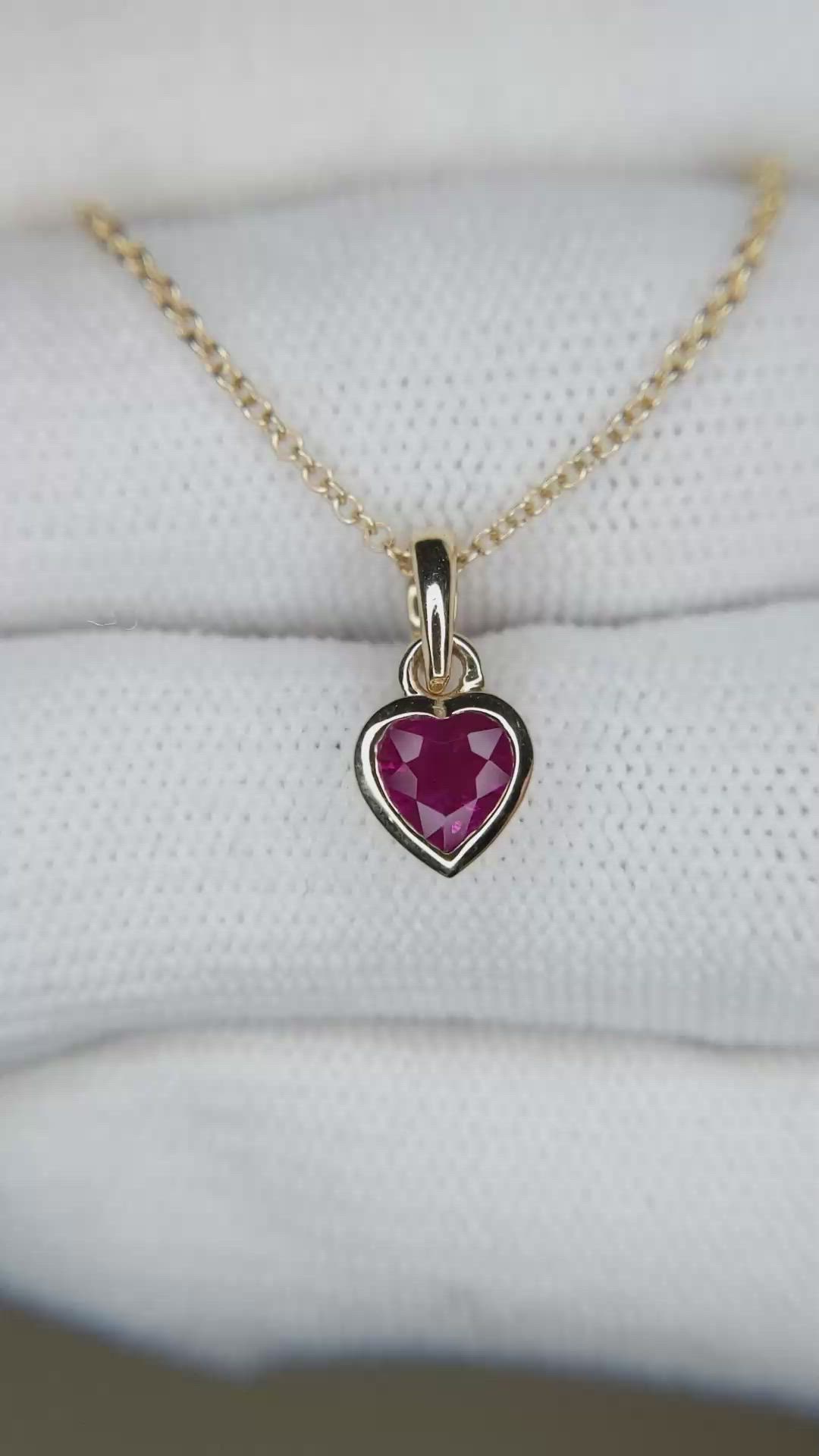 0.56 Ct. Ruby Bezel Pendant, 14K Yellow Gold Size Video