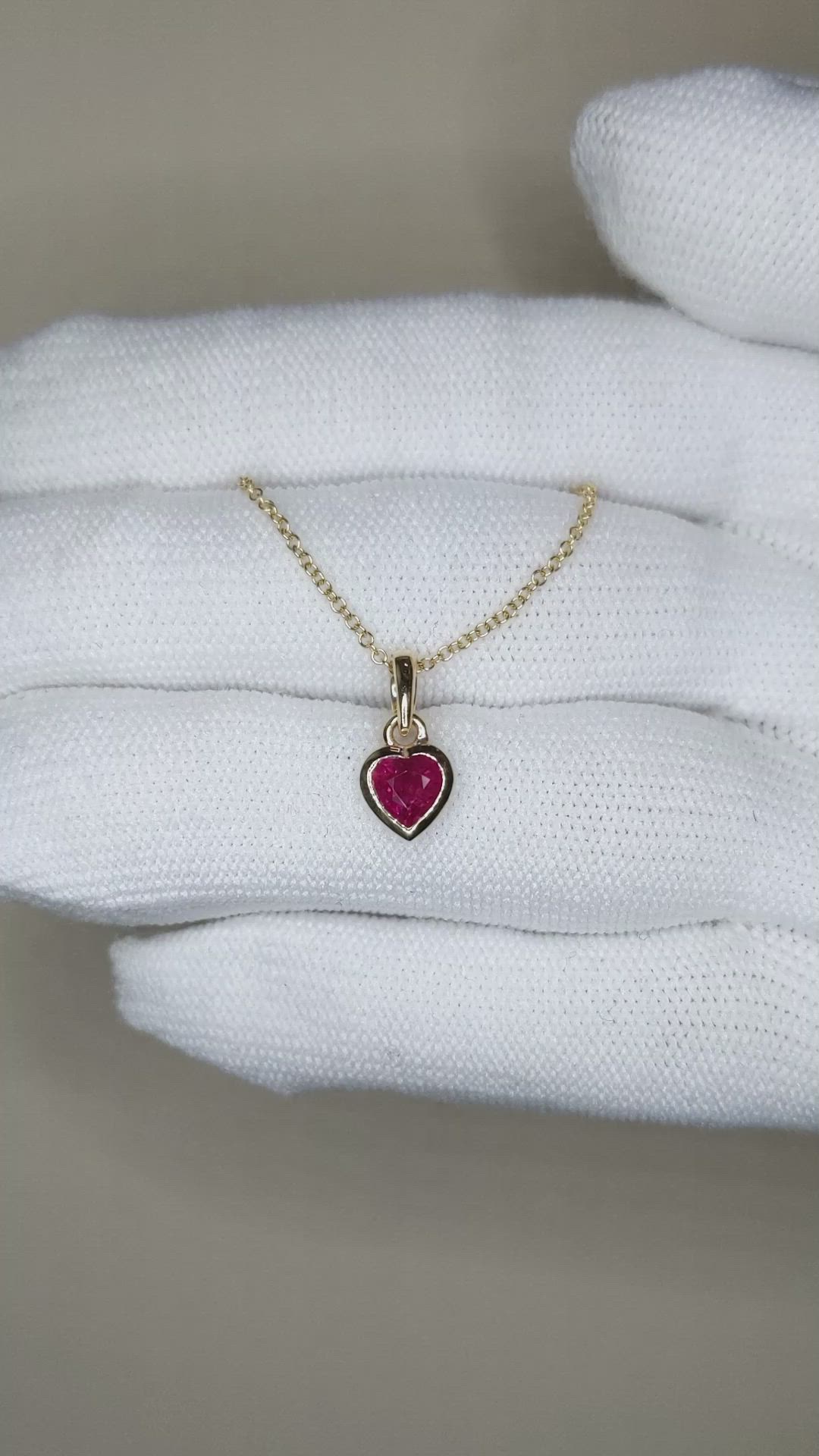 0.56 Ct. Ruby Bezel Pendant, 14K Yellow Gold Size Video
