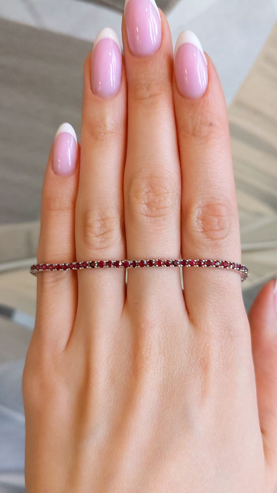 4.01&nbsp;Ct.Tw.Total Carat Weight Ruby Tennis/Line Bracelet, 14K White Gold Size Video