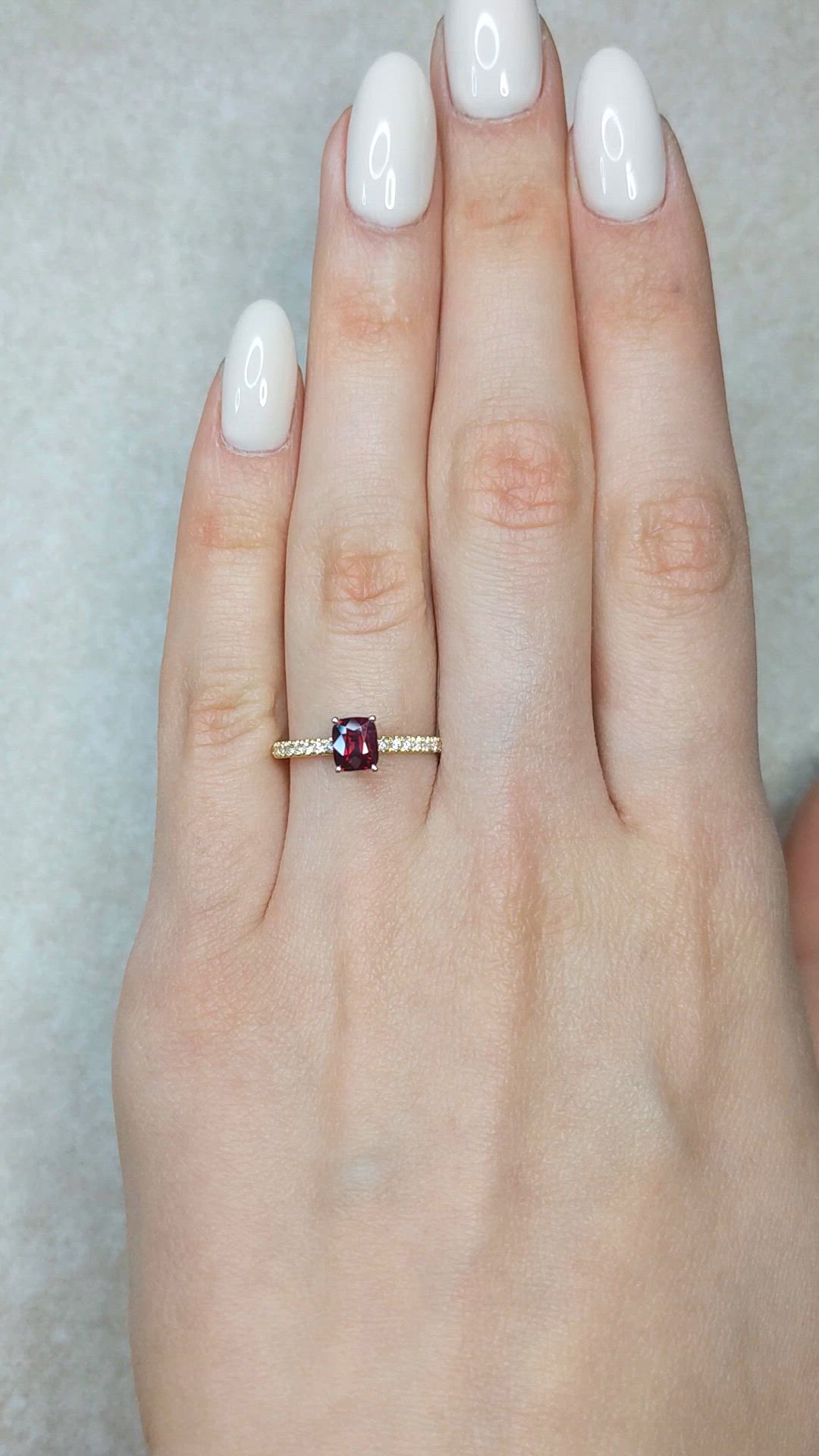 1.01 Ct. Ruby and Natural Diamond Pave Ring, 14K Yellow Gold Size Video