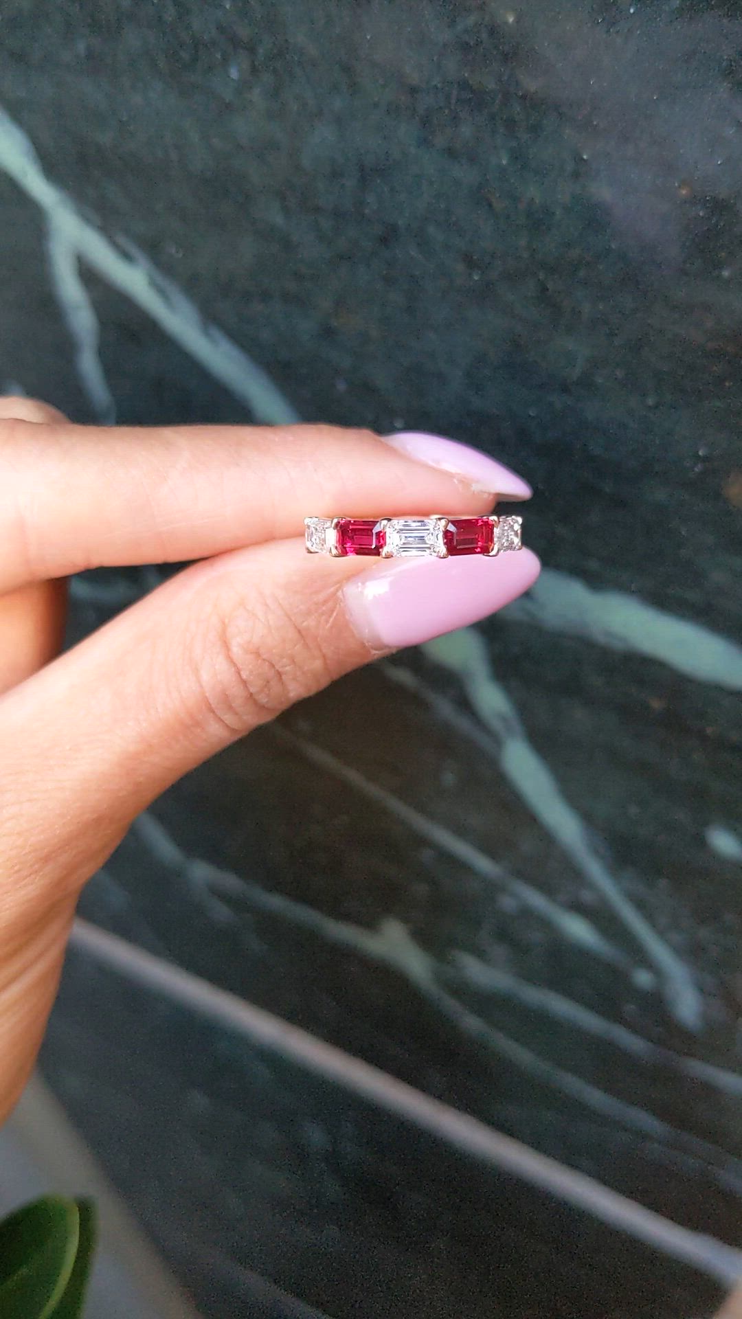 0.71 Ct. Ruby and Natural Diamond Antique Style Ring, 14K Rose Gold Size Video