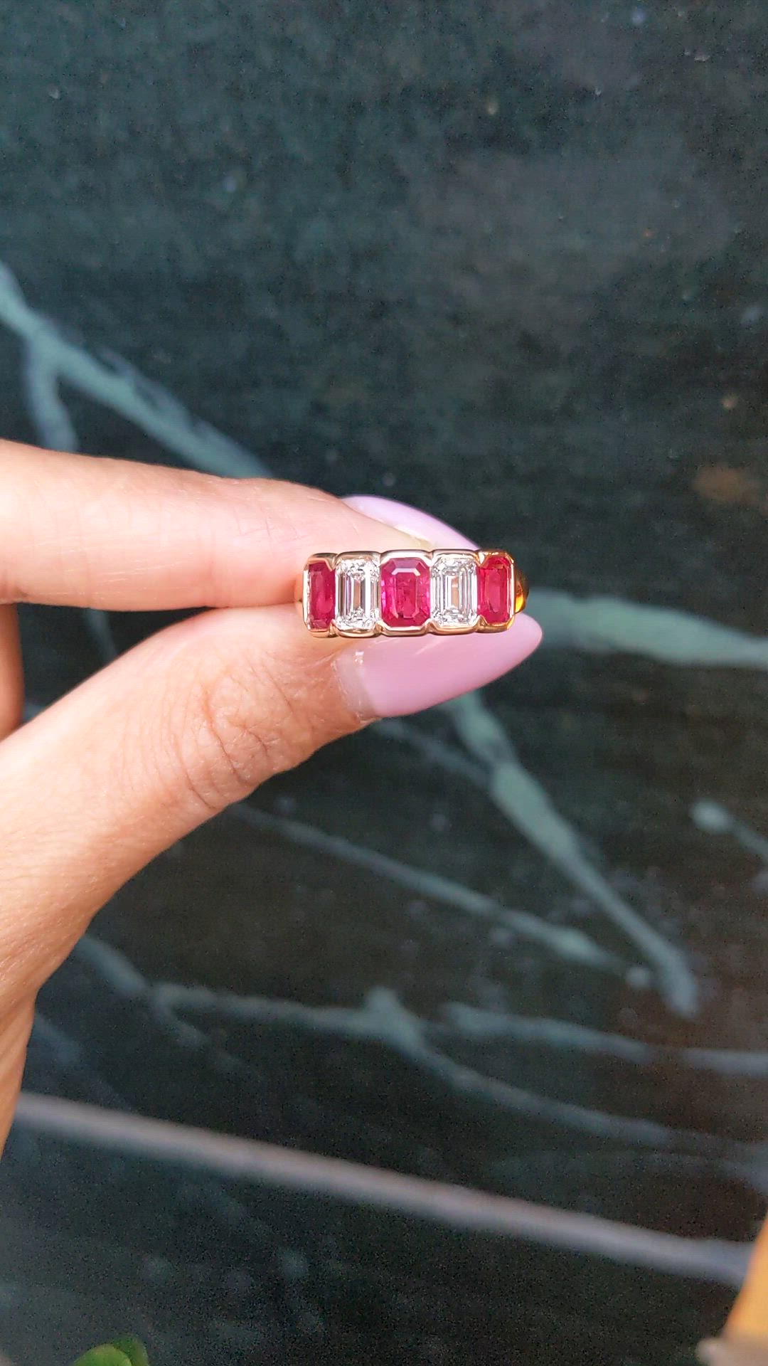 1.65 Ct. Ruby and Natural Diamond Antique Style Ring, 14K Rose Gold Size Video
