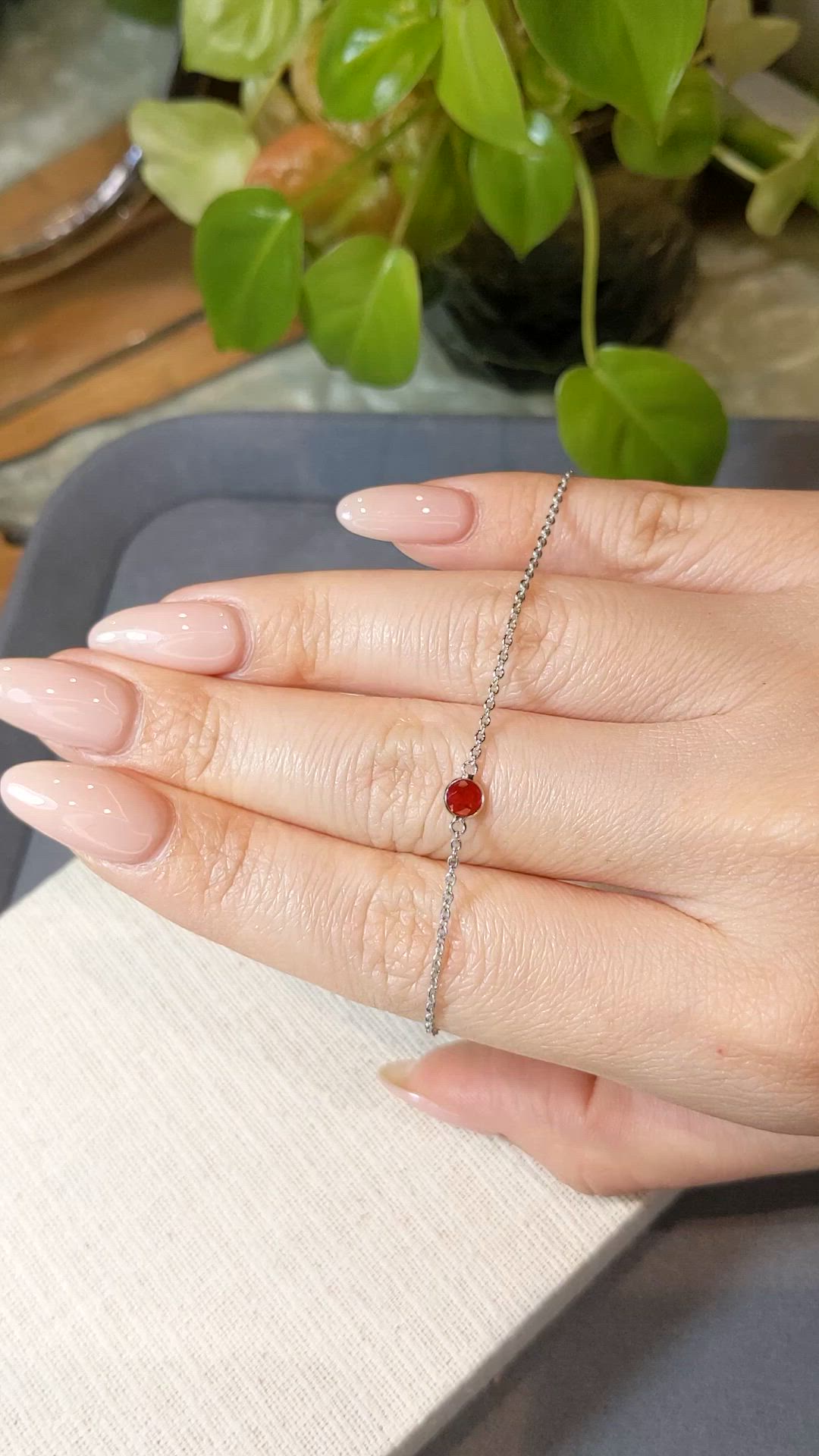 0.45&nbsp;Ct.Tw.Total Carat Weight Ruby Bezel Bracelet, 14K White Gold Size Video