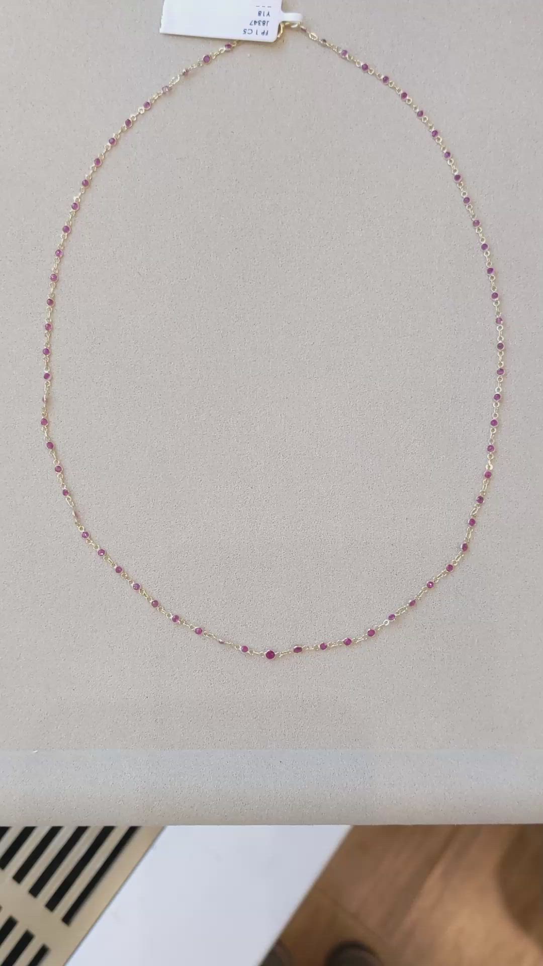 3.15 Ct. Ruby Bezel Necklace, 18K Yellow Gold Size Video