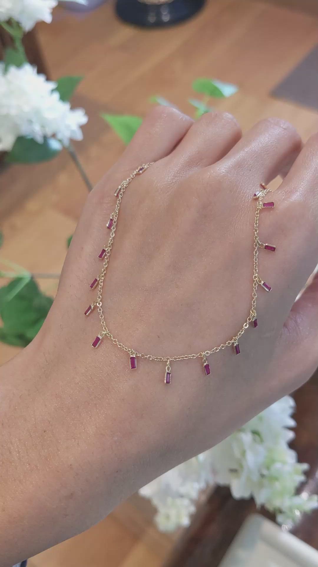 1.38 Ct. Ruby Bezel Necklace, 18K Yellow Gold Size Video