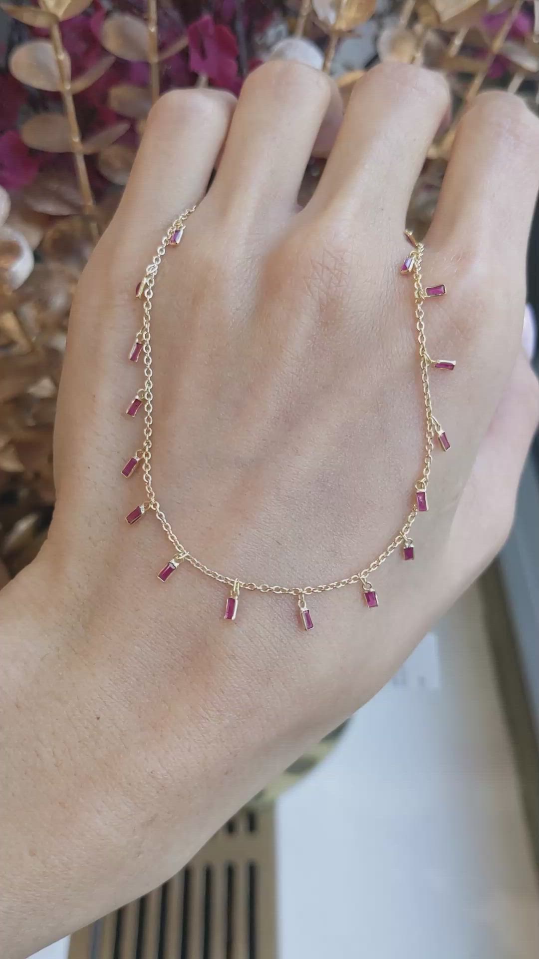 1.38 Ct. Ruby Bezel Necklace, 18K Yellow Gold Size Video