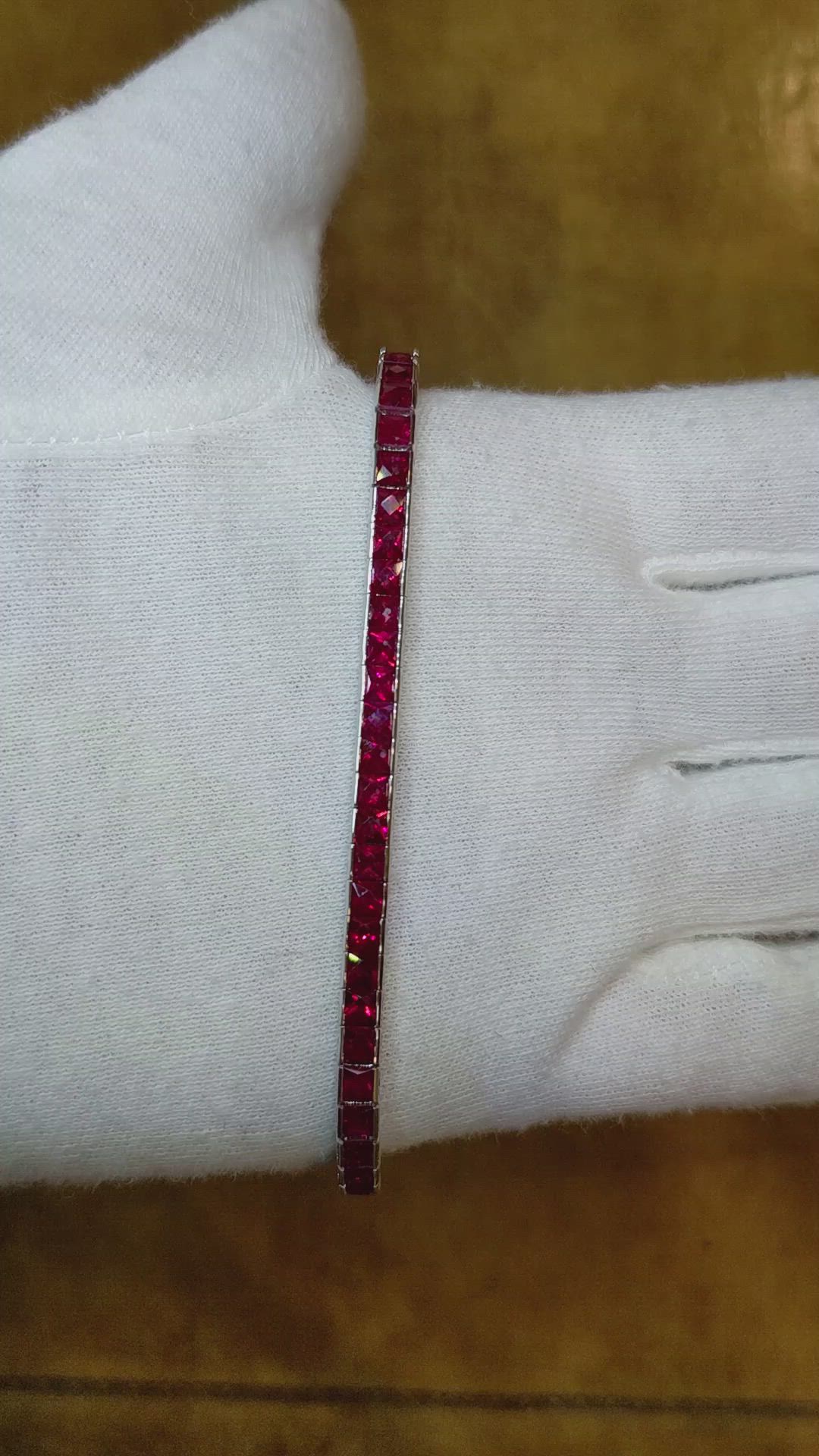 8.90 Ct.Tw.Total Carat Weight Ruby Tennis/Line Bracelet, Platinum 950 Size Video