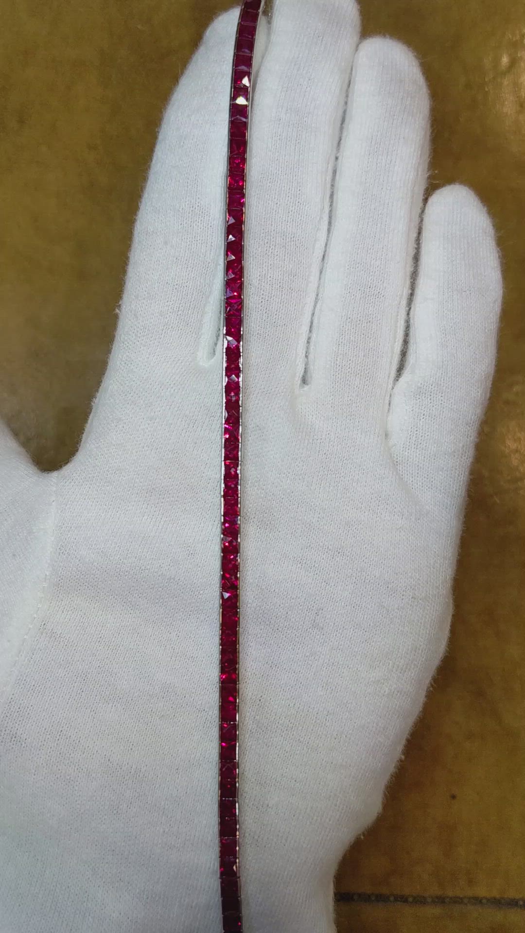 8.90 Ct.Tw.Total Carat Weight Ruby Tennis/Line Bracelet, Platinum 950 Size Video
