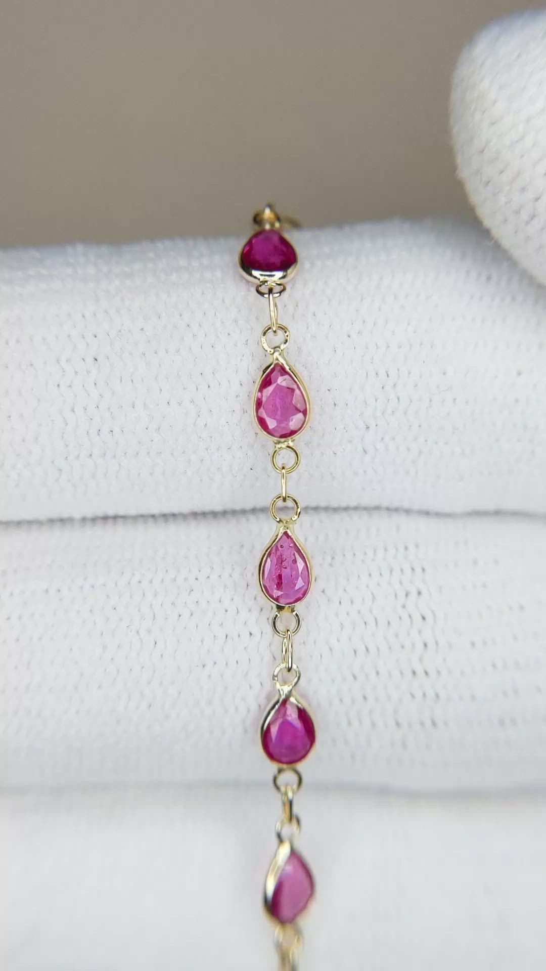 2.98 Ct.Tw. Ruby Bezel Bracelet, 18K Yellow Gold Size Video