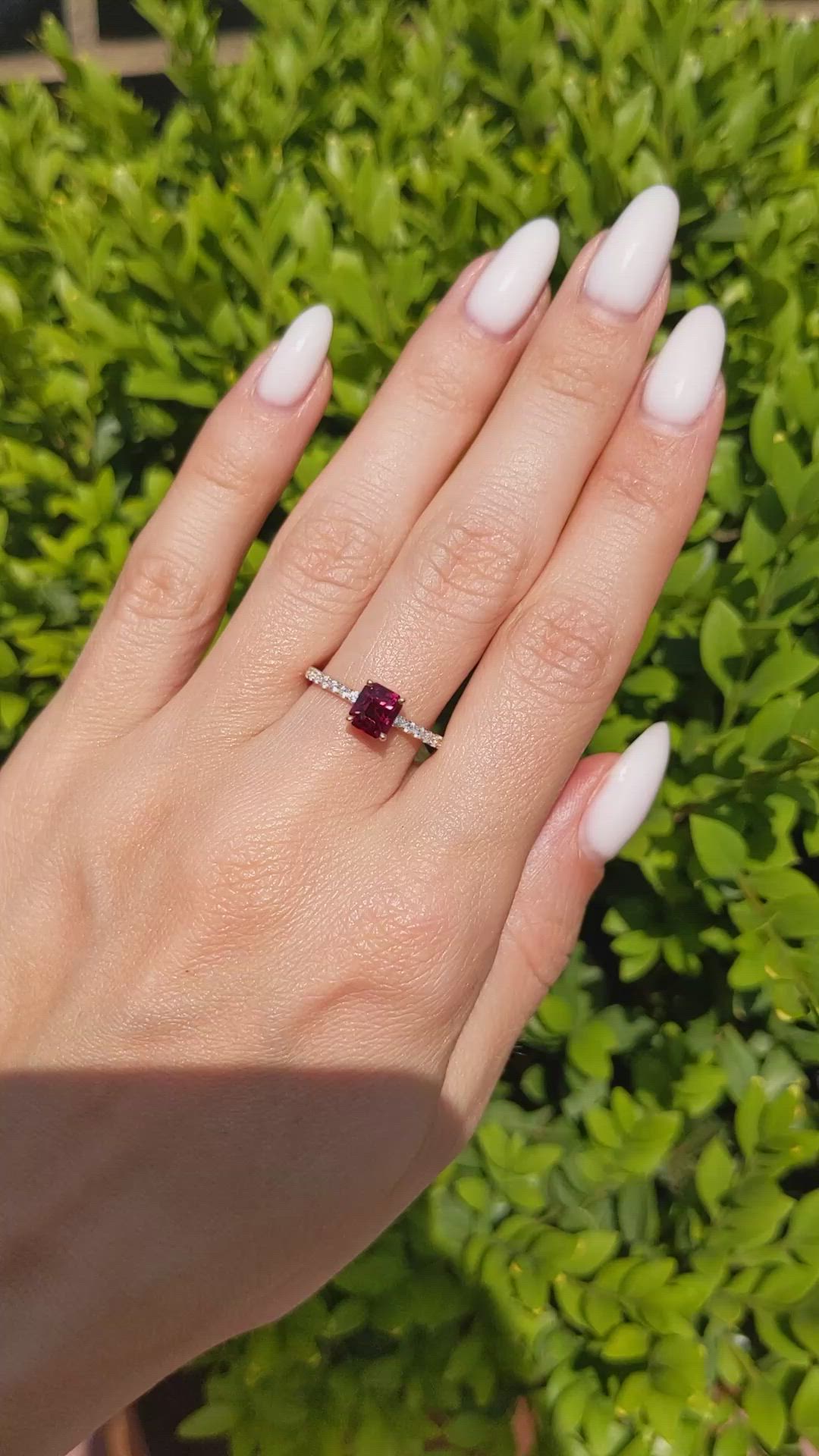 1.65 Ct. Ruby Natural Diamond Pave Ring, 18K Yellow Gold Size Video