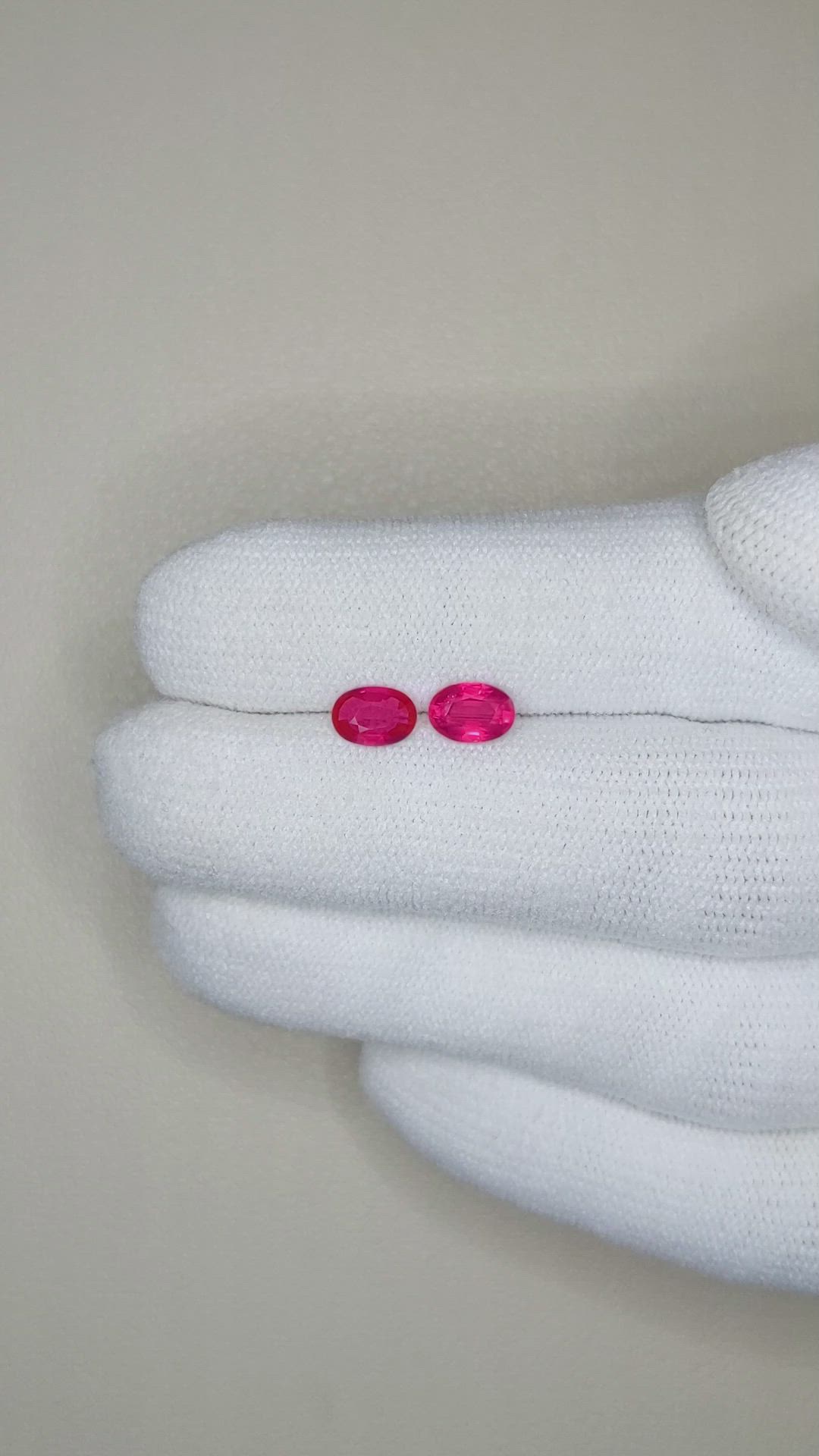 1.10 Ct.Tw.Total Carat Weight Ruby Pair from Mozambique Size Video