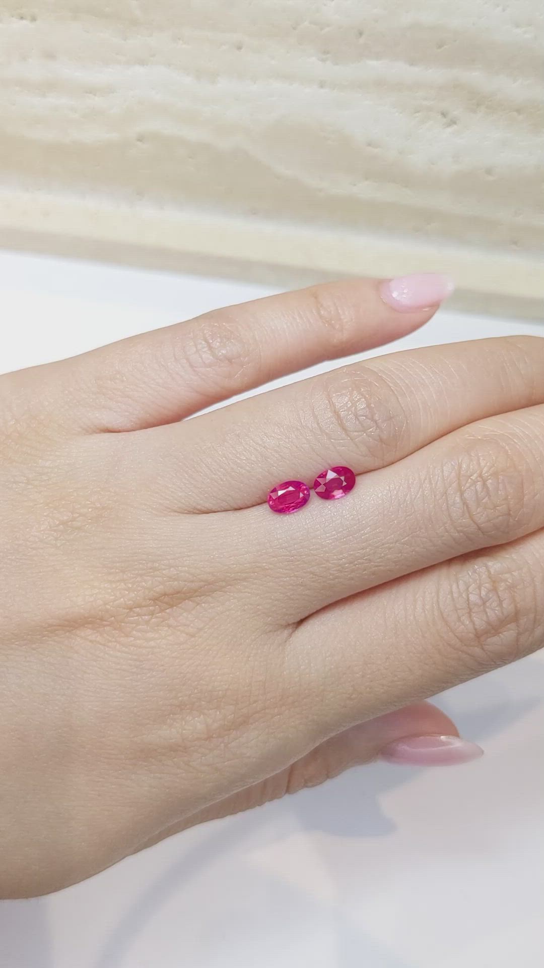 1.10 Ct.Tw.Total Carat Weight Ruby Pair from Mozambique Size Video