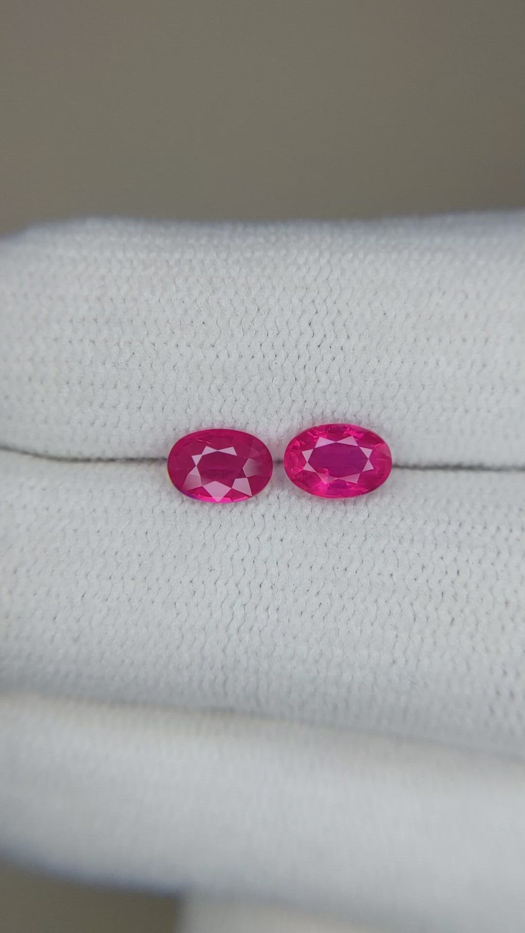 1.10 Ct.Tw.Total Carat Weight Ruby Pair from Mozambique Size Video