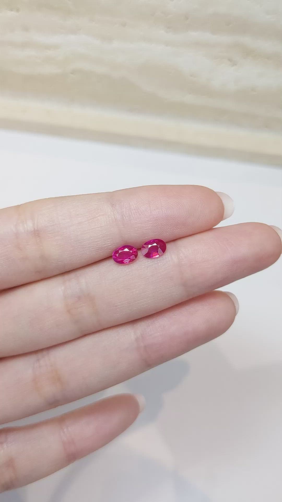 1.10 Ct.Tw.Total Carat Weight Ruby Pair from Mozambique Size Video
