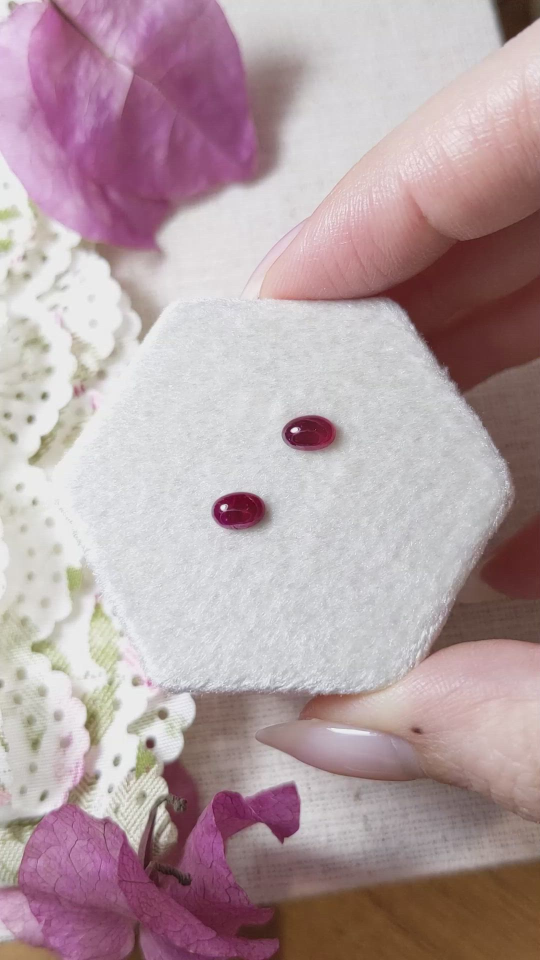 1.04 Ct.Tw.Total Carat Weight Cabochon Ruby Pair from Mozambique Size Video