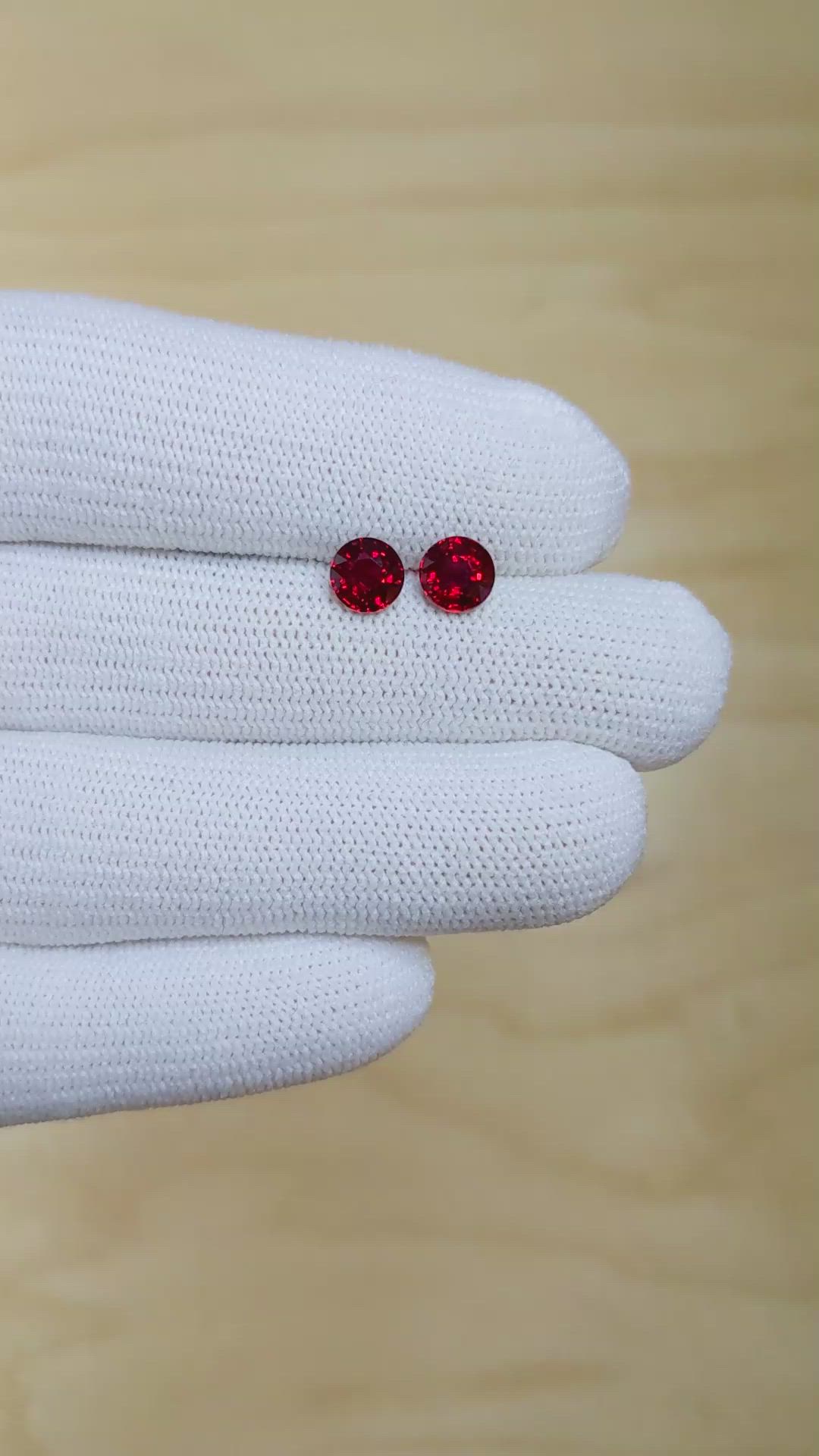 2.03 Ct.Tw.Total Carat Weight Ruby Pair from Mozambique Size Video