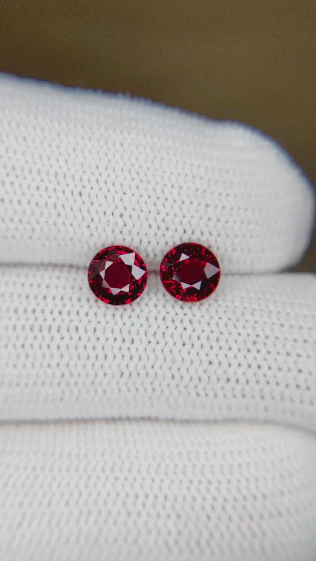 2.03 Ct.Tw.Total Carat Weight Ruby Pair from Mozambique Size Video