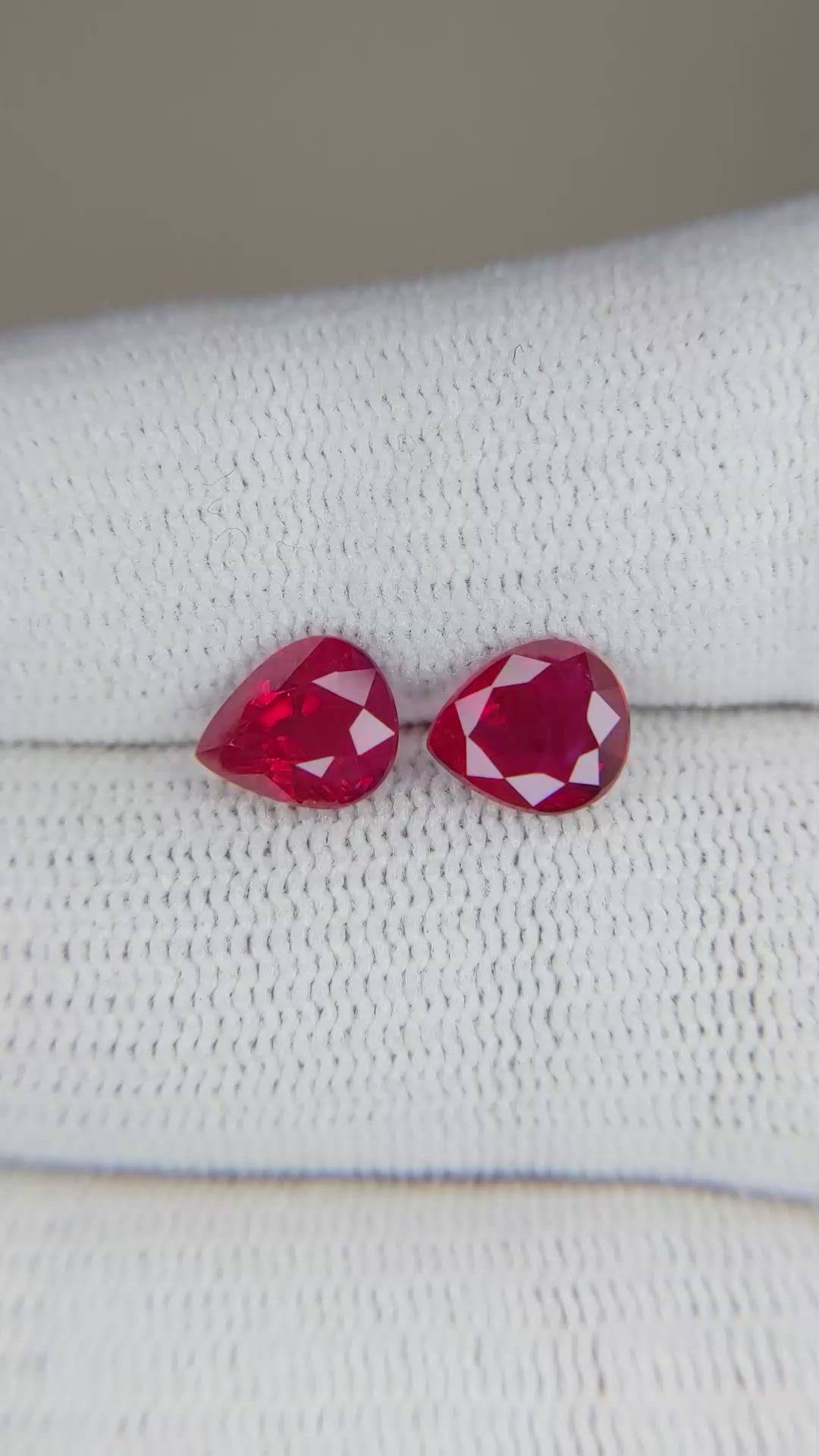 2.68 Ct.Tw.Total Carat Weight Ruby Pair from Mozambique Size Video