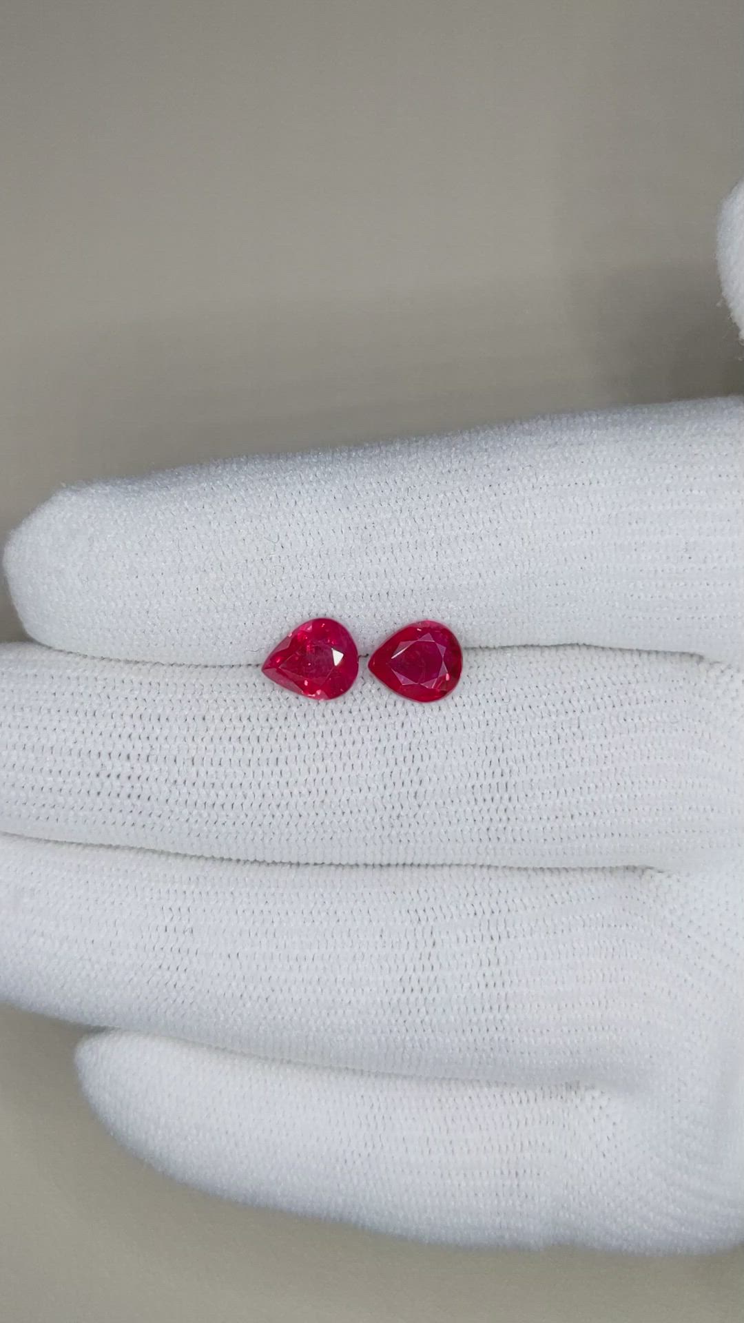 2.68 Ct.Tw.Total Carat Weight Ruby Pair from Mozambique Size Video