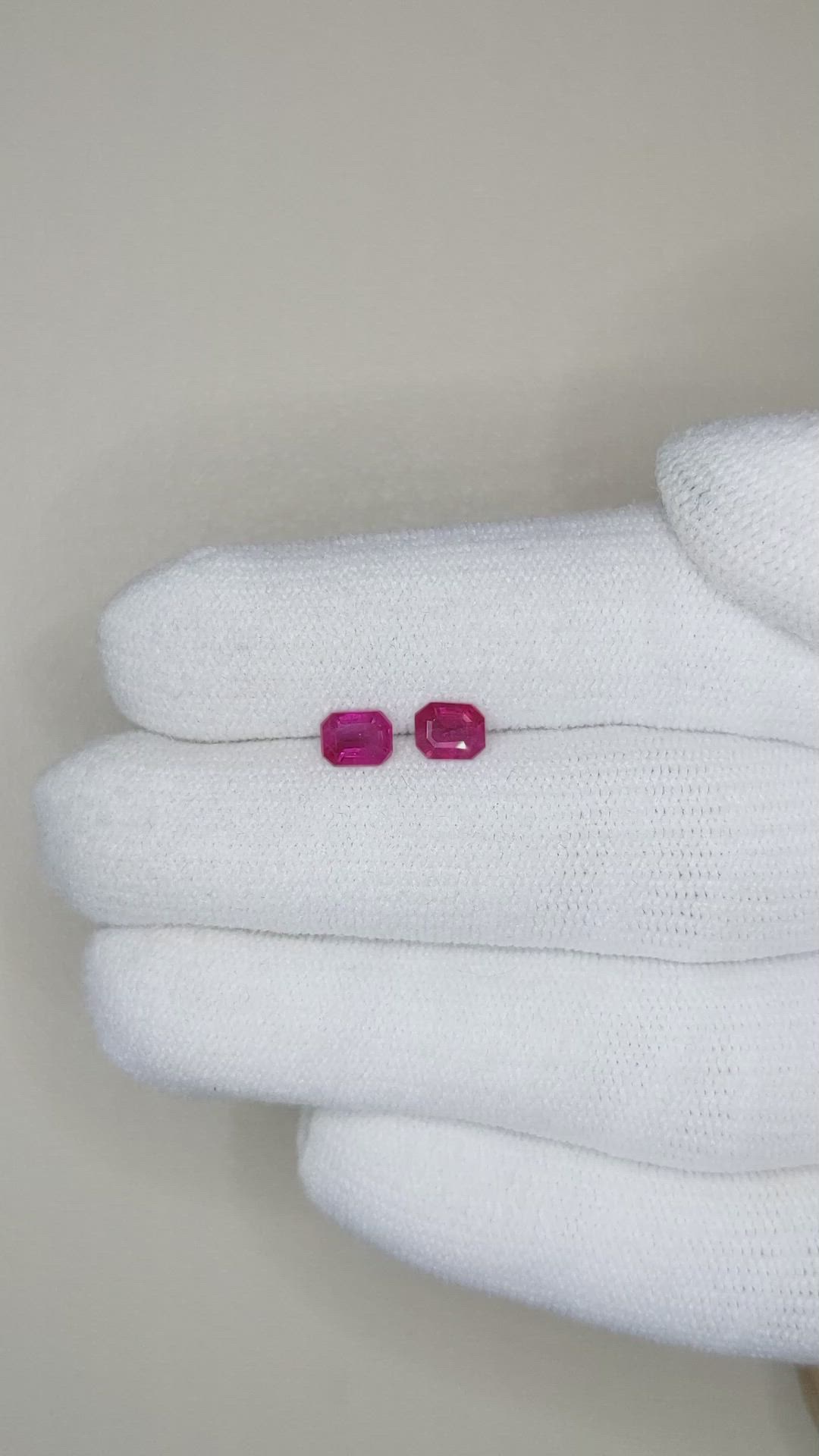 0.97 Ct.Tw.Total Carat Weight Ruby Pair from Mozambique Size Video