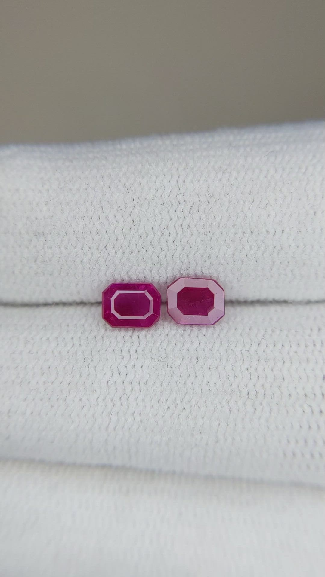 0.97 Ct.Tw.Total Carat Weight Ruby Pair from Mozambique Size Video