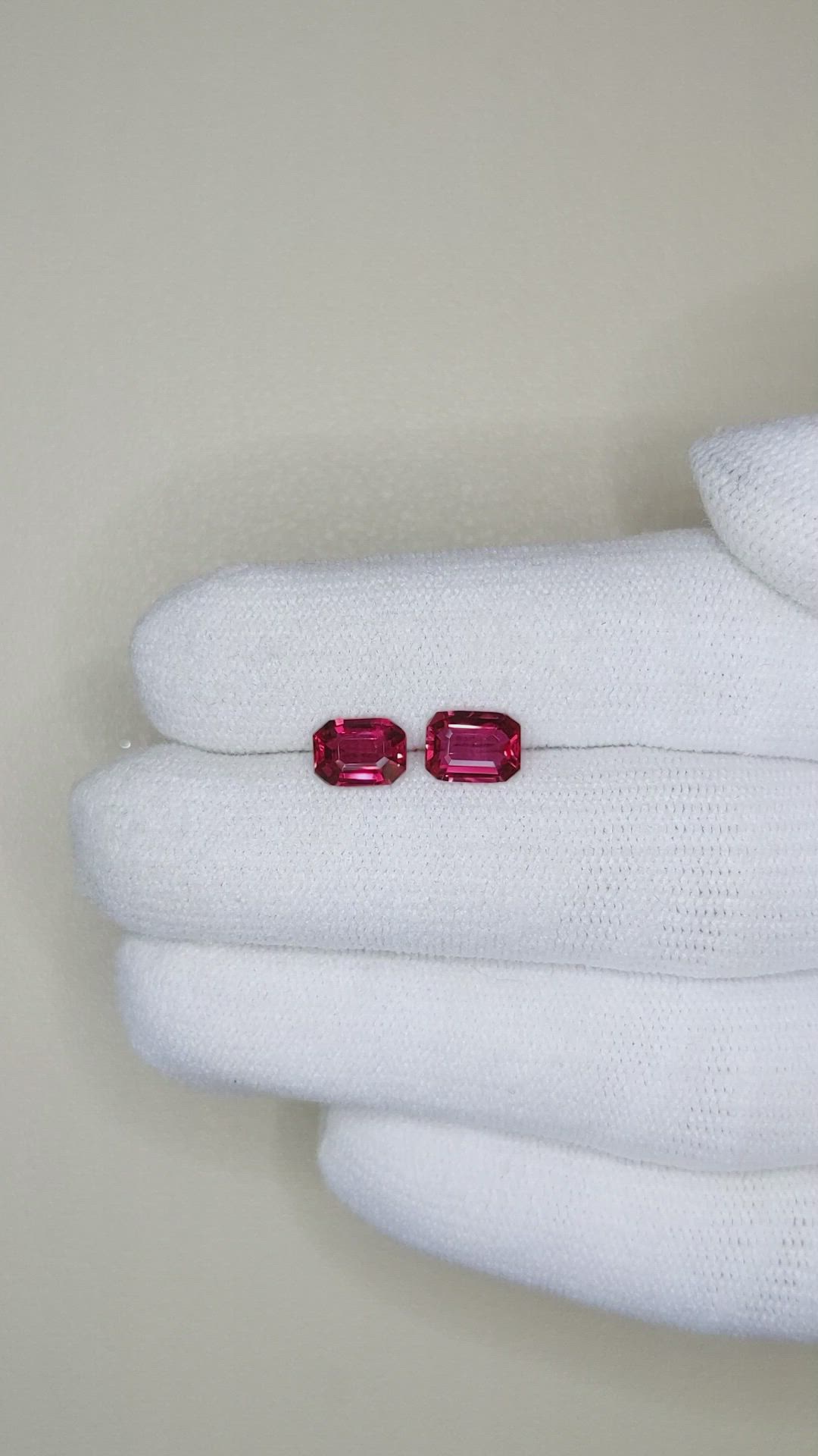 2.06 Ct.Tw.Total Carat Weight Ruby Pair from Mozambique Size Video