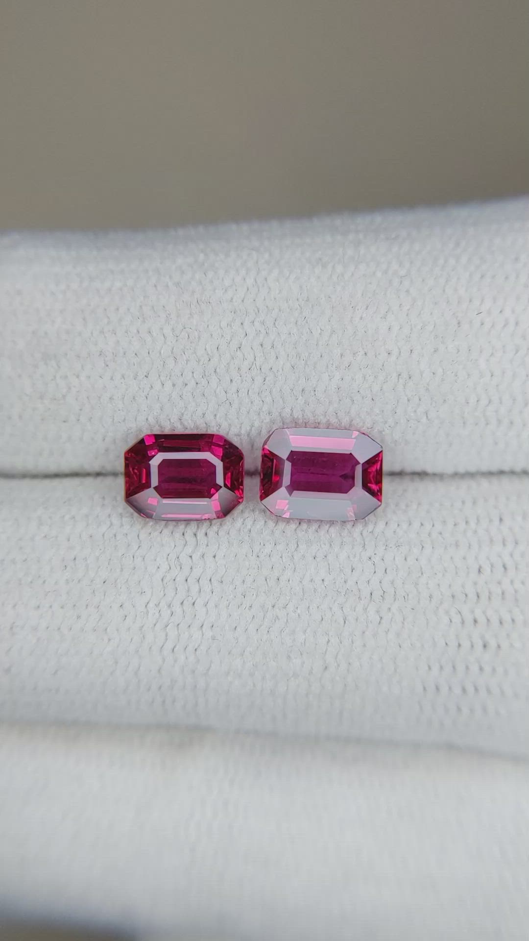 2.06 Ct.Tw.Total Carat Weight Ruby Pair from Mozambique Size Video
